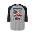 80s American Flag Raglan Shirt — "It's Always 80s" Vintage Baseball Tee