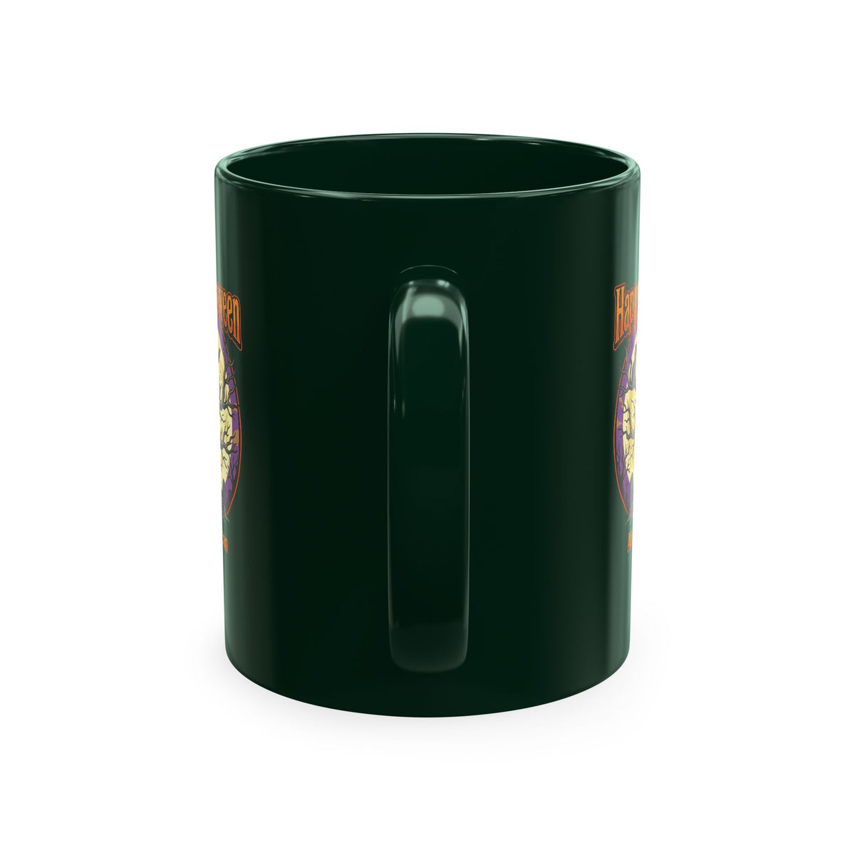 Happy Halloween Ceramic Mug — Spooky Tree & Moon Coffee Cup