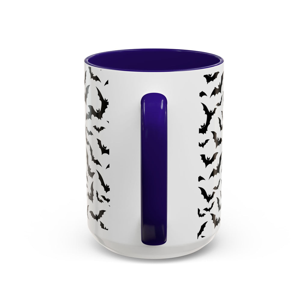 Halloween Haunted Castle Coffee Mug — Colorful Bat Pattern 11oz/15oz