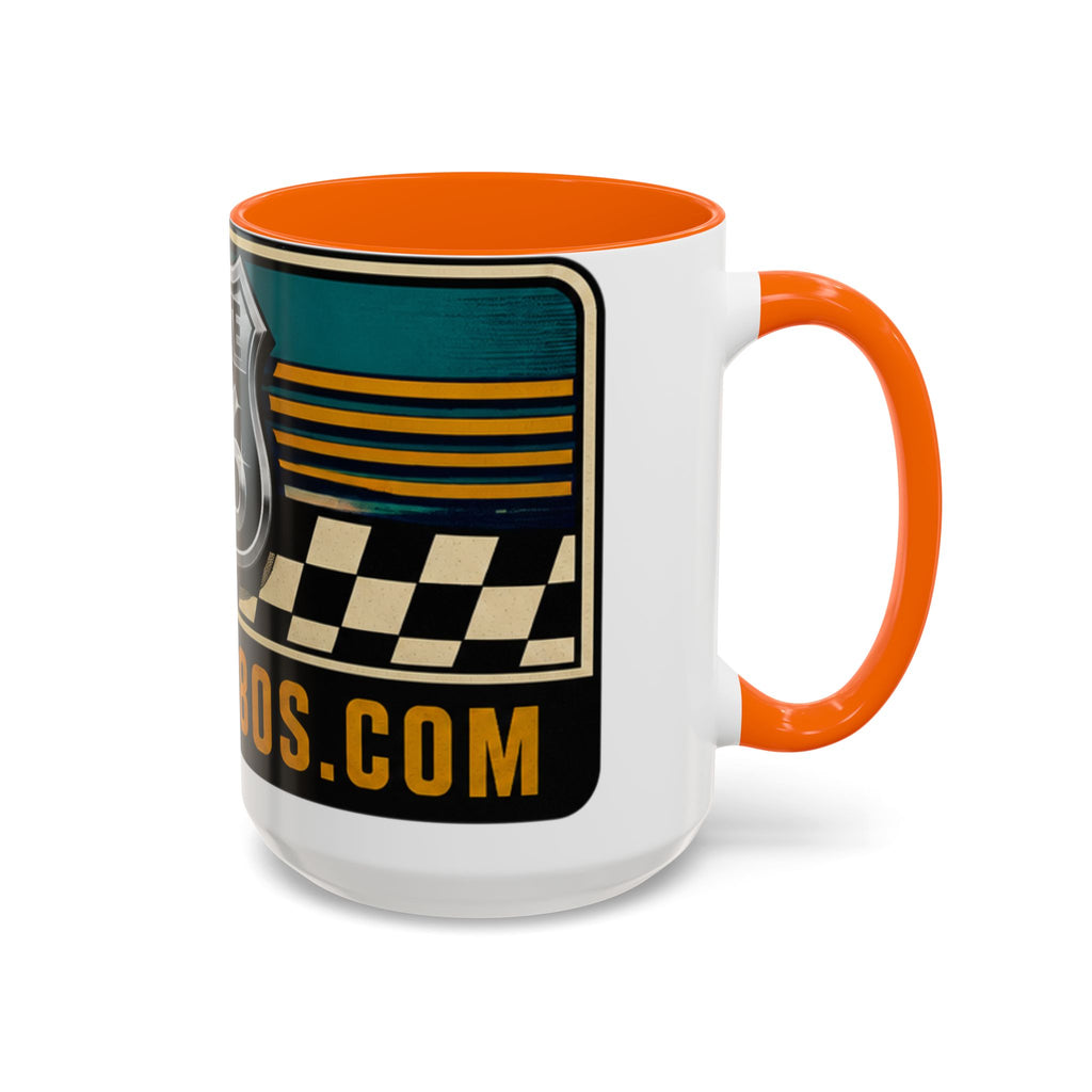 Route 66 Retro Checkerboard Coffee Mug — Vintage Road Trip 11/15oz Accent Mug