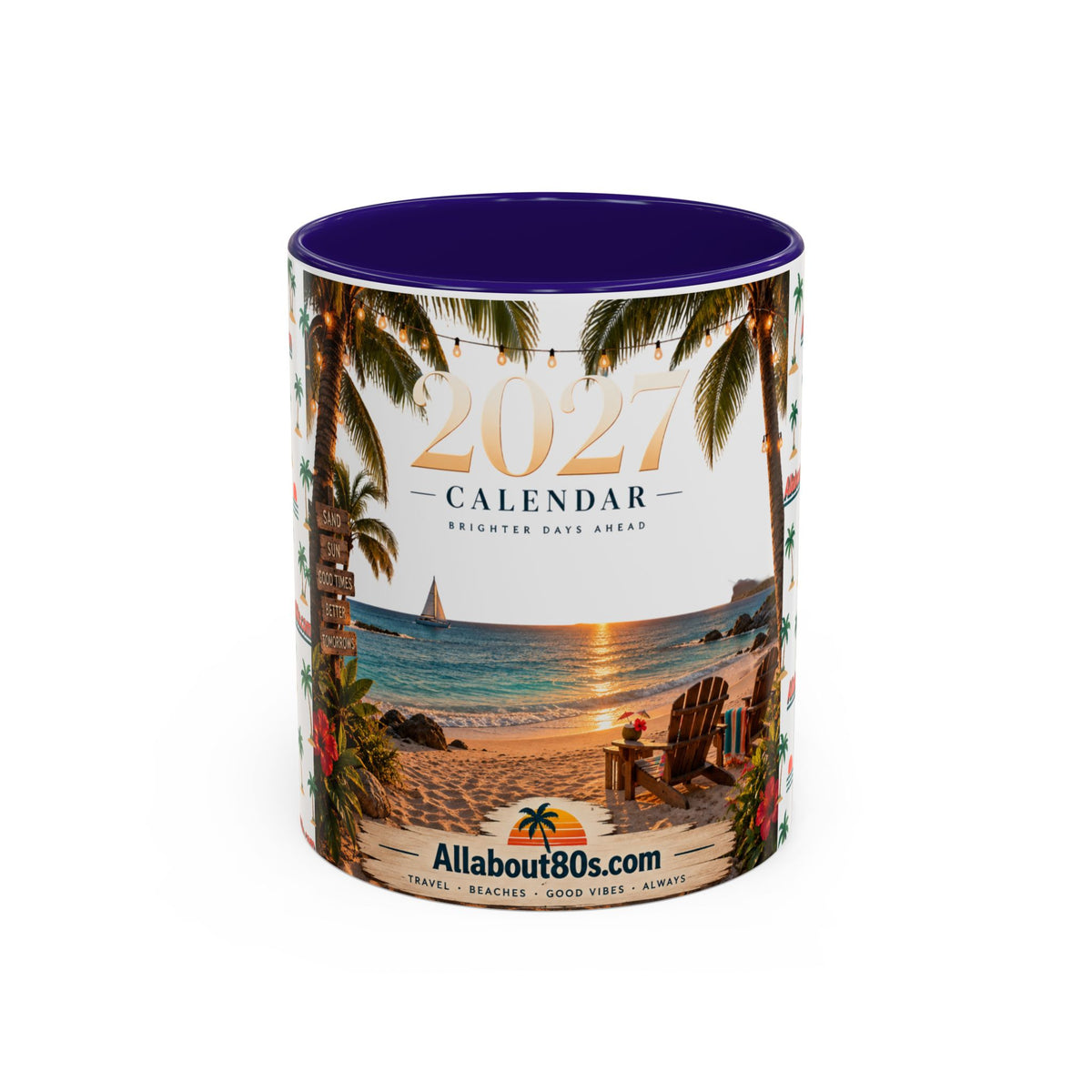 2025 Beach Sunset Calendar Mug