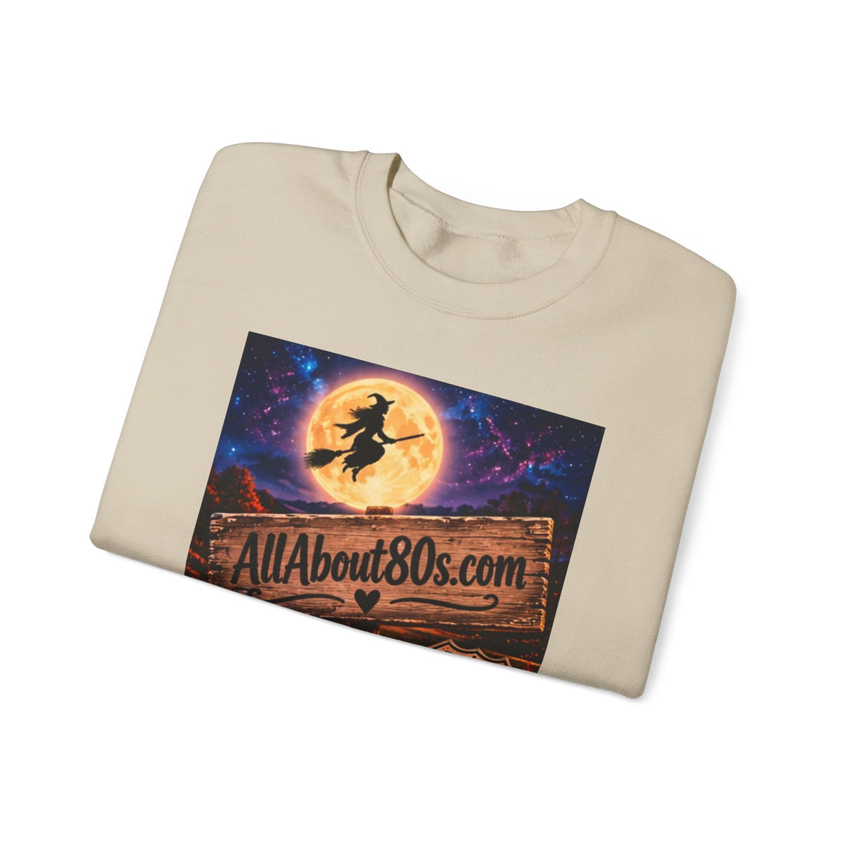 Halloween Route 66 Sweatshirt — AllAbout80s.com Pumpkin Witch Crewneck