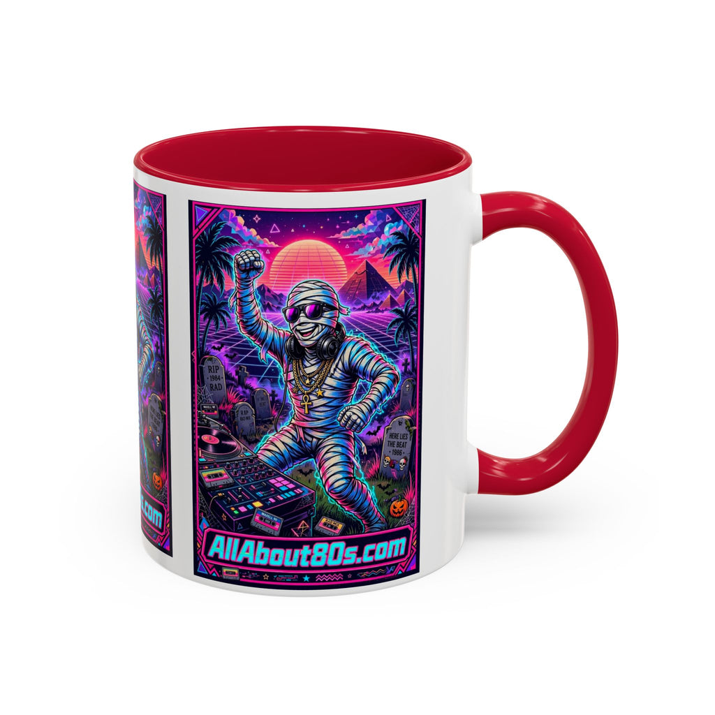 80s Retro Astro Skate Mug — Neon Vaporwave Skeleton Skateboard Coffee Cup (AllAbout80s.com)