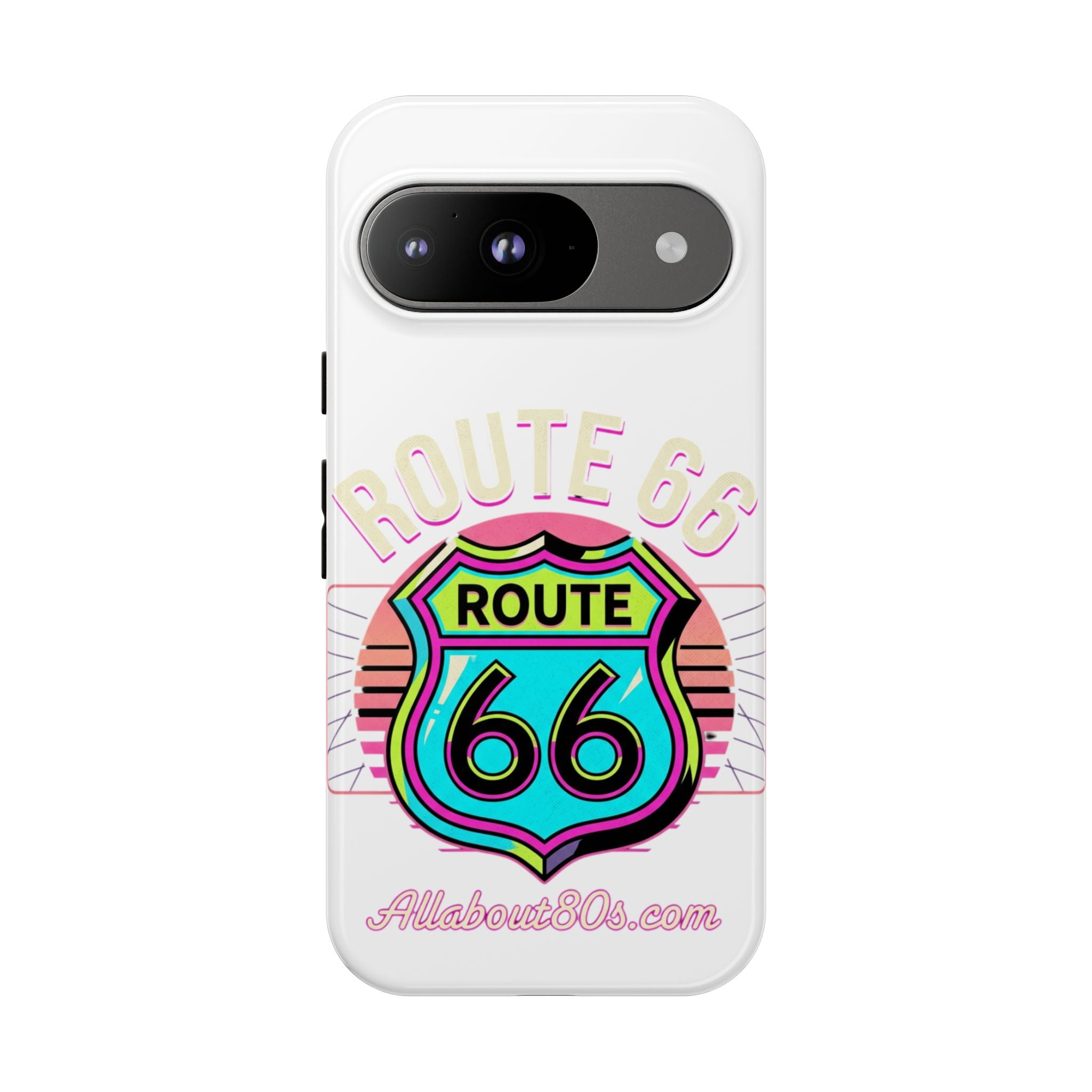 Route 66 Neon Phone Case — Retro Road Trip iPhone Cover