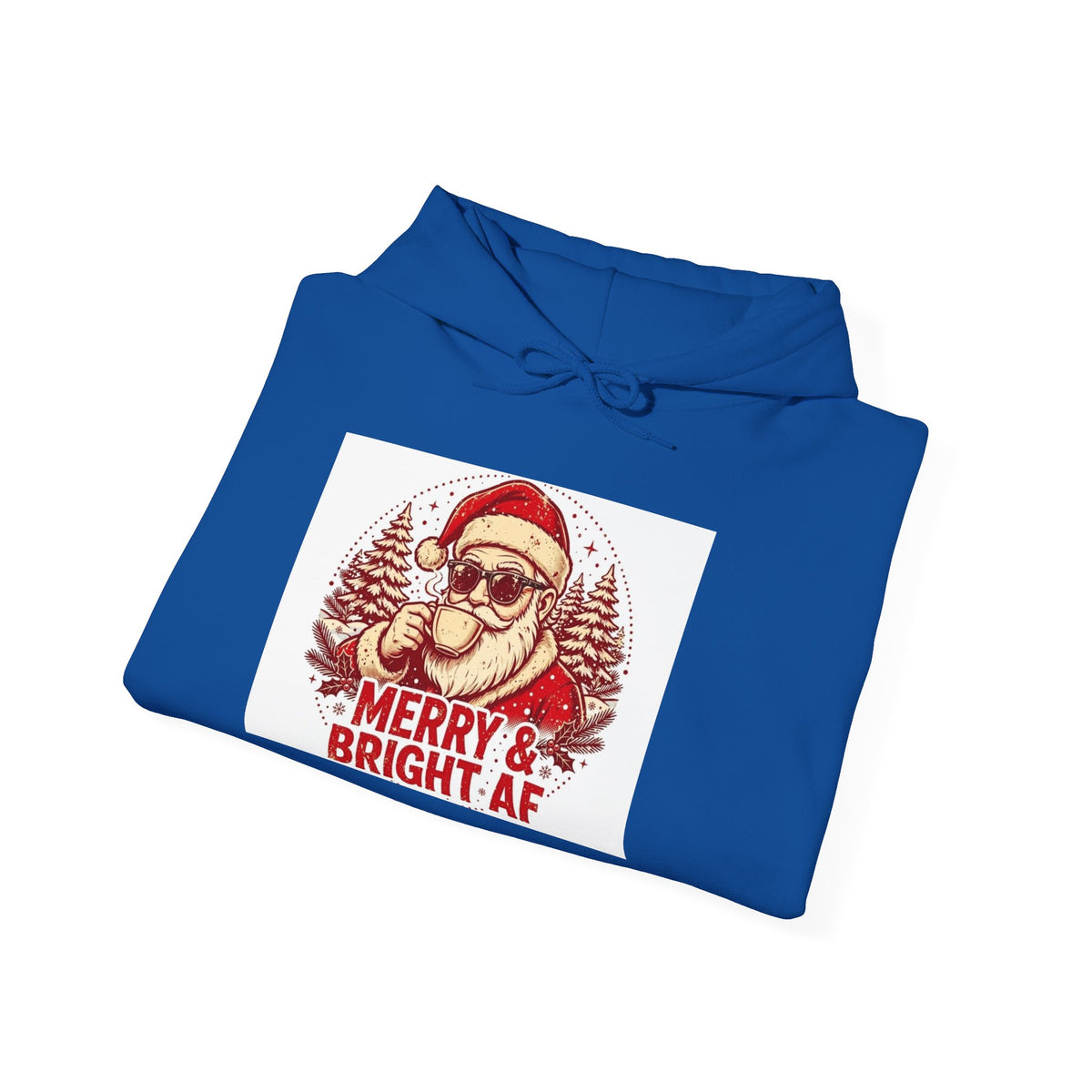 Merry & Bright AF Christmas Santa Hoodie