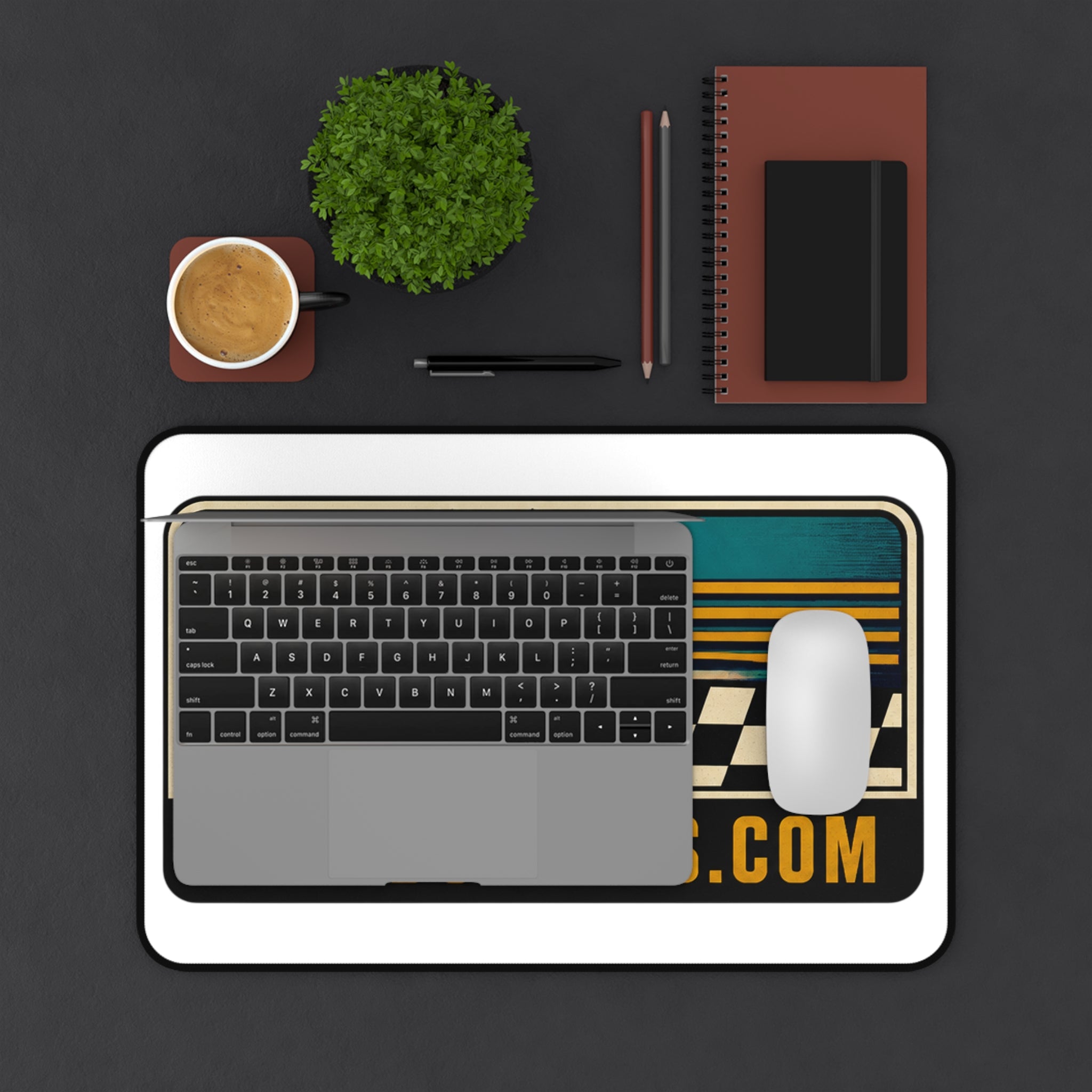 Route 66 Retro Desk Mat — AllAbout80s.com Racing Plaque Mouse Pad