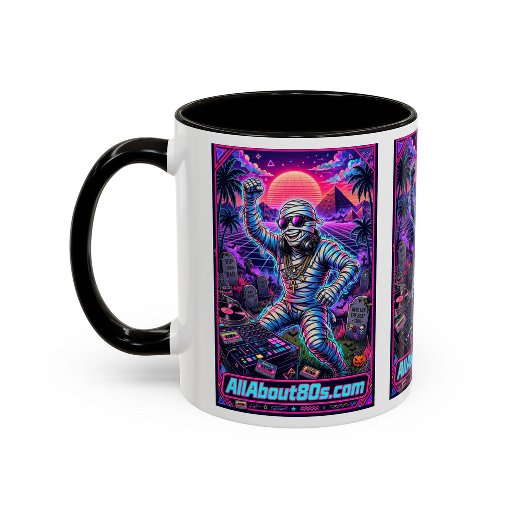 80s Retro Astro Skate Mug — Neon Vaporwave Skeleton Skateboard Coffee Cup (AllAbout80s.com)