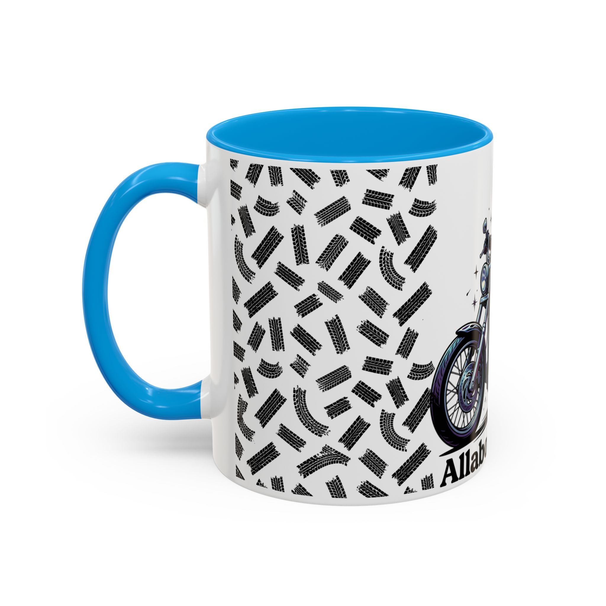 Witch Biker Coffee Mug (11oz/15oz) — Gothic Motorcycle Witch Illustration