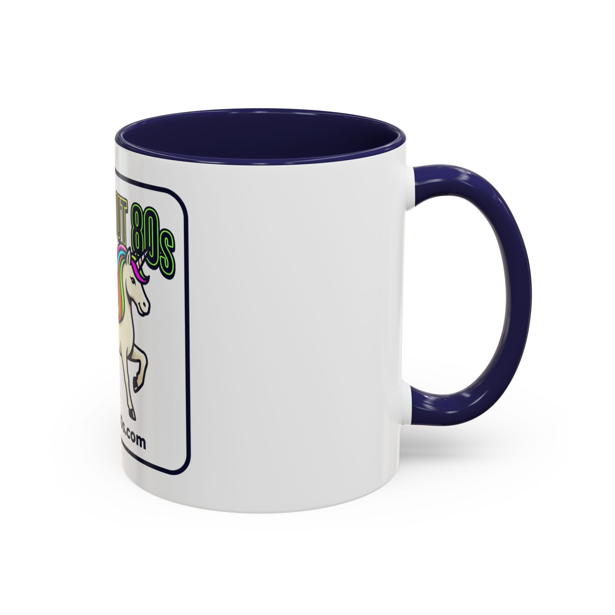 80s Unicorn Coffee Mug — Allabout80s Retro Rainbow Accent Mug (11/15oz)