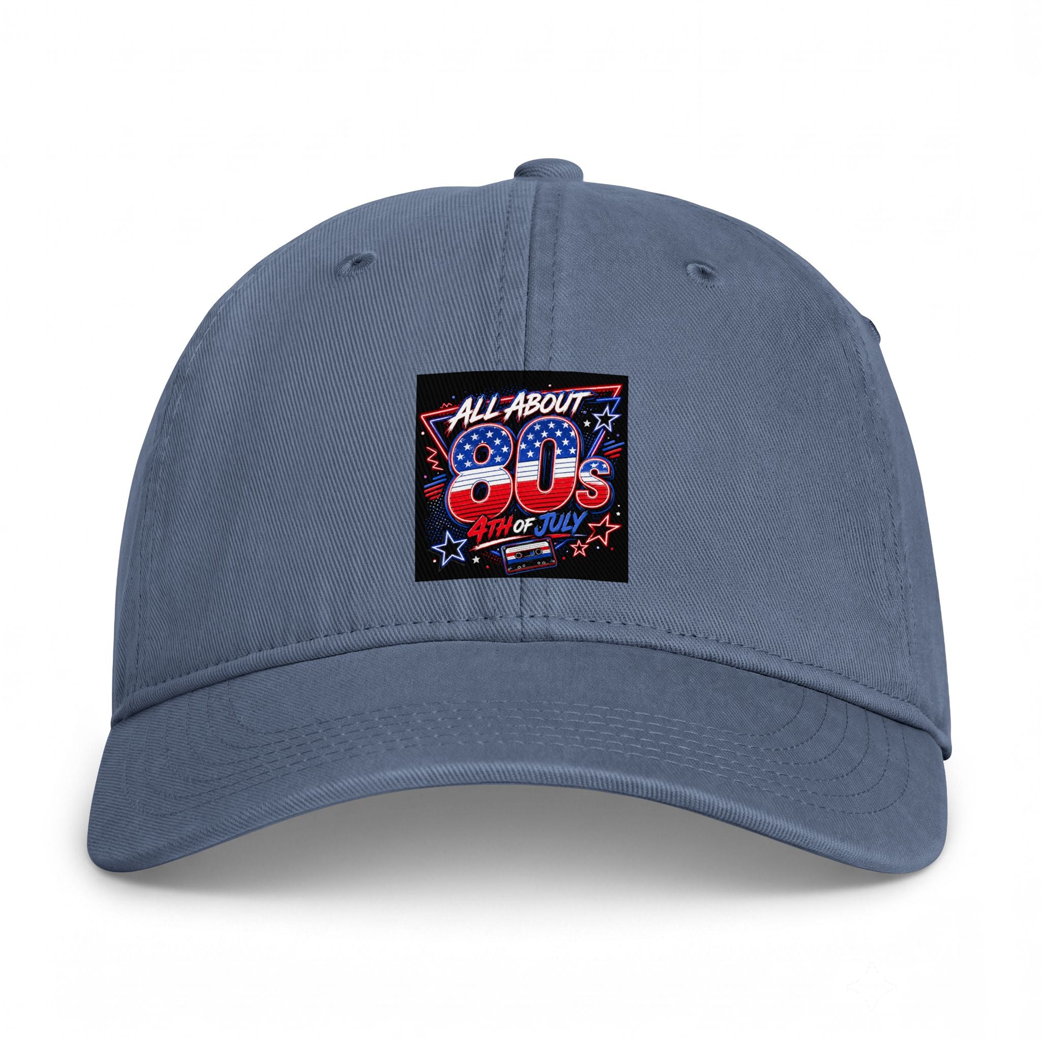 80s Retro Flag Dad Hat — "All About 80s" Washed Baseball Cap