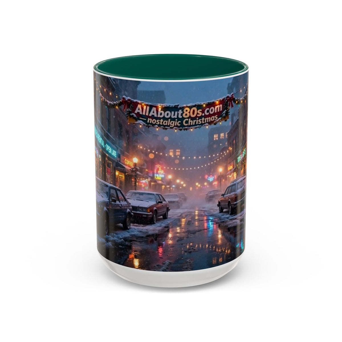 Nostalgic 1980s Christmas Street Mug (11oz & 15oz)
