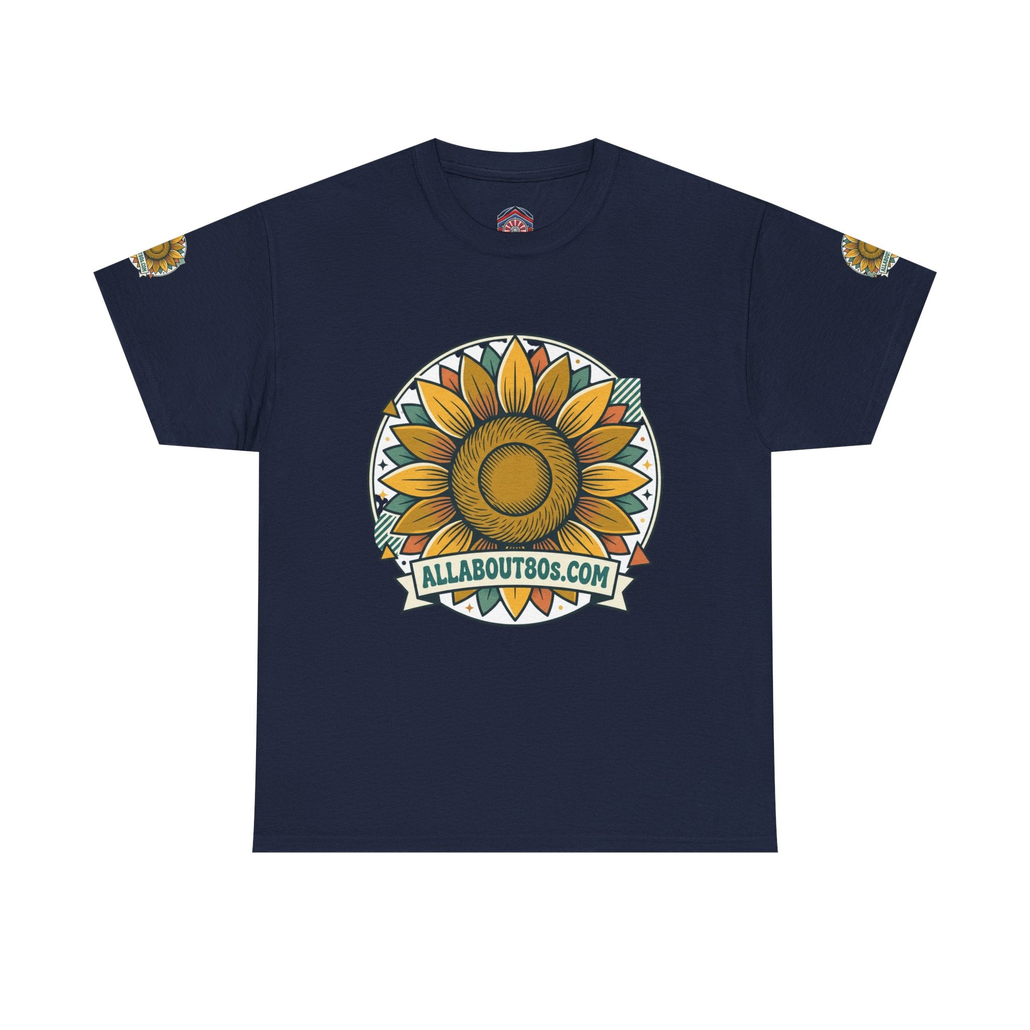 Sunflower Logo T-Shirt — AllAbout80s.com Vintage Floral Tee