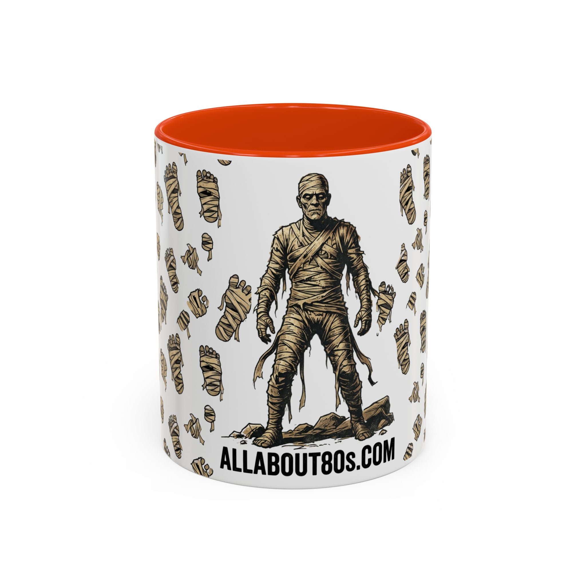 Mummy Pattern Coffee Mug (11oz & 15oz) – Retro Monster Tea Cup with AllAbout80s.com Design