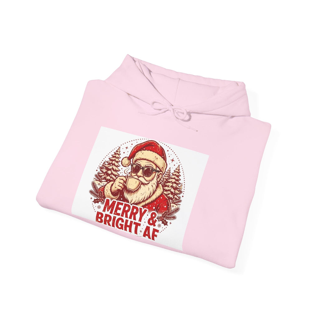 Merry & Bright AF Christmas Santa Hoodie