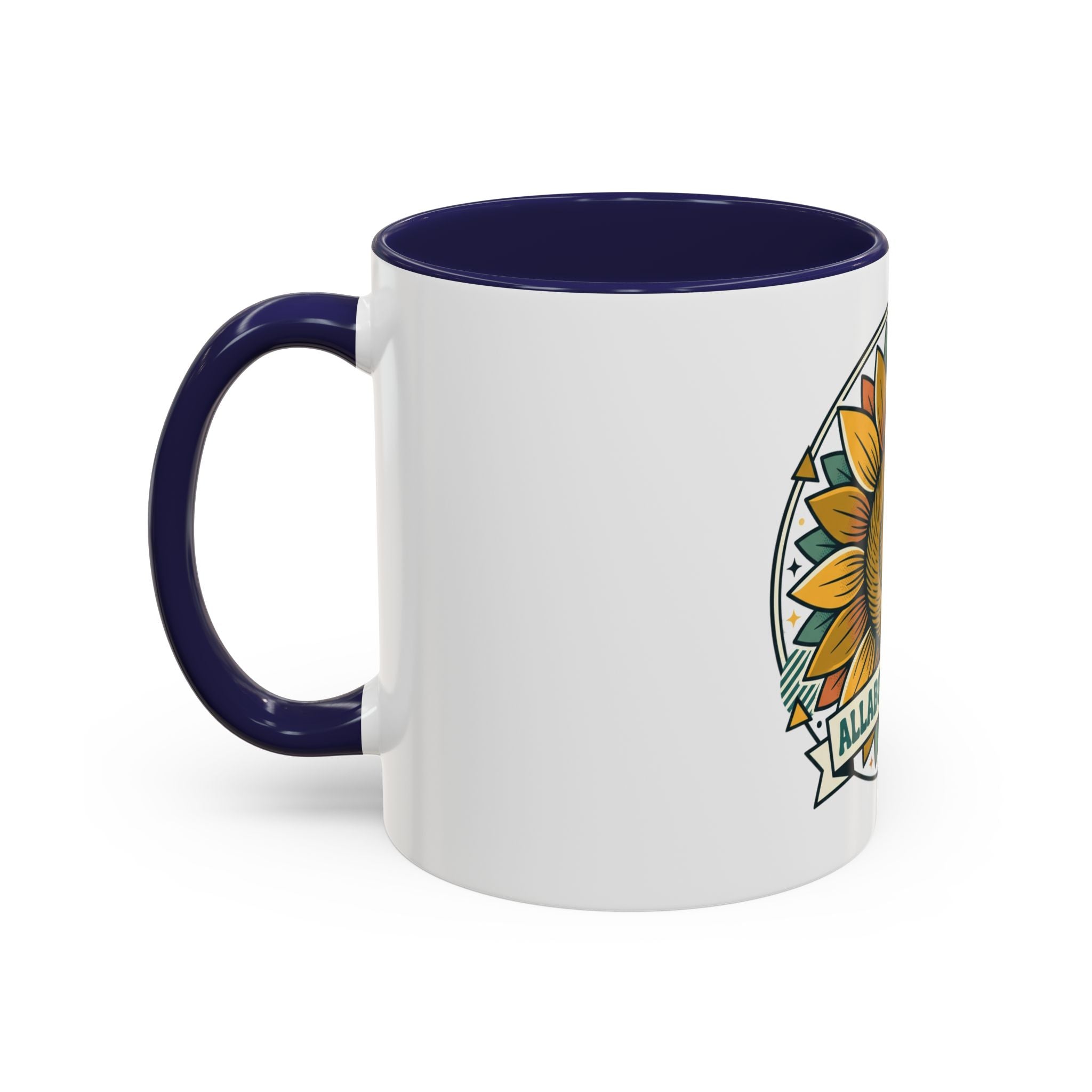 Sunflower Logo Coffee Mug — AllAbout80s.com Accent Ceramic Mug (11/15oz)