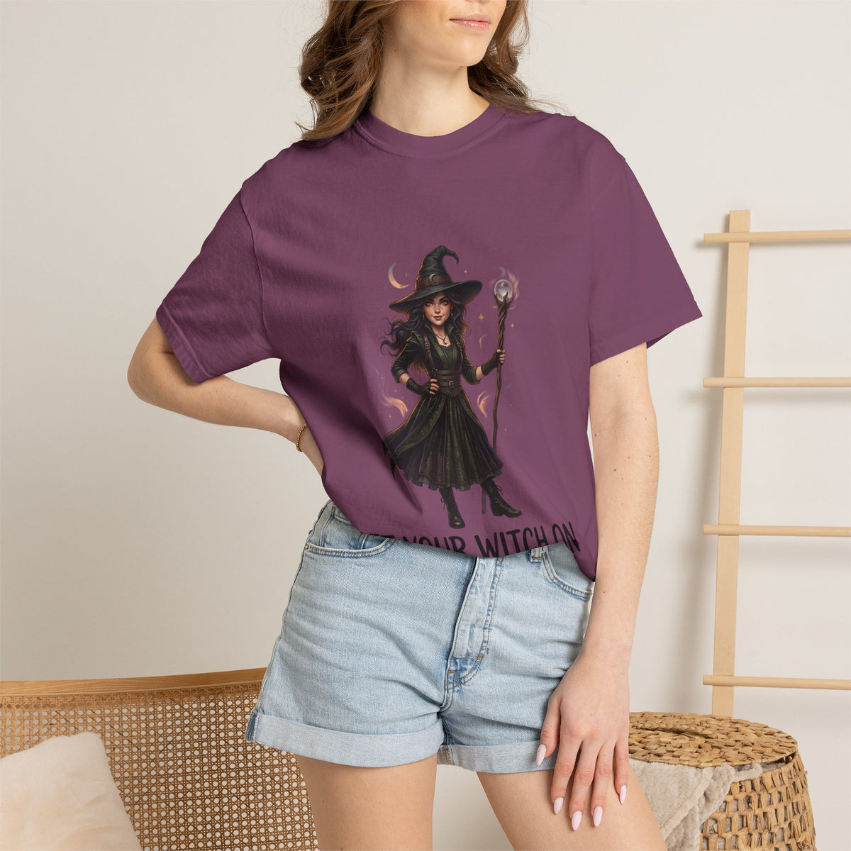 Witch Graphic T-Shirt — "Get Your Witch On" Halloween Tee