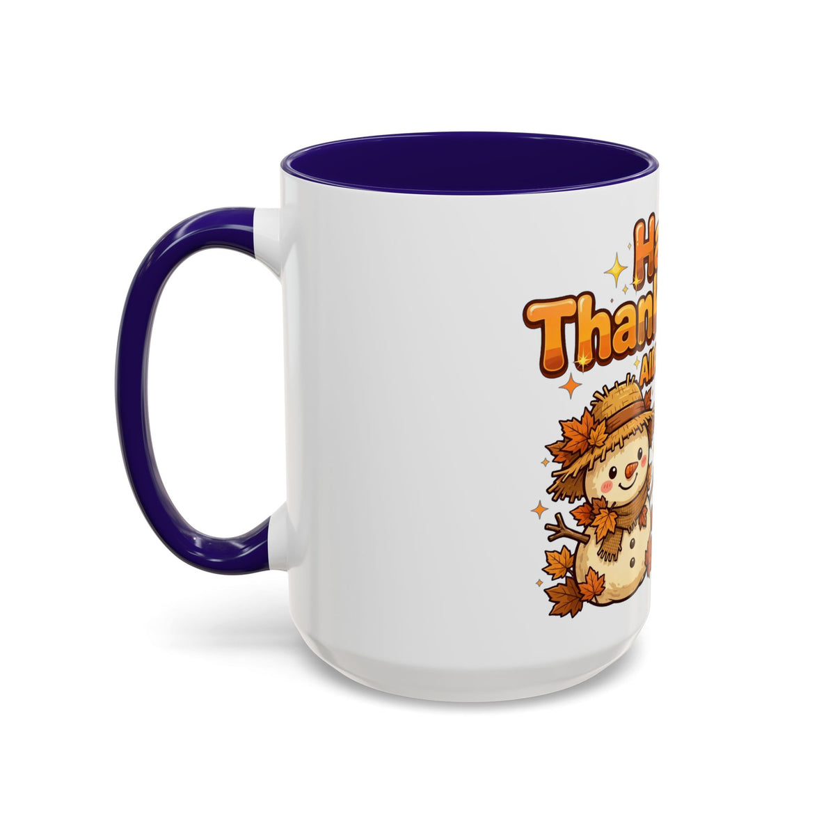 Happy Thanksgiving Pumpkin & Scarecrow Mug – Festive Fall Coffee Cup (11oz, 15oz)