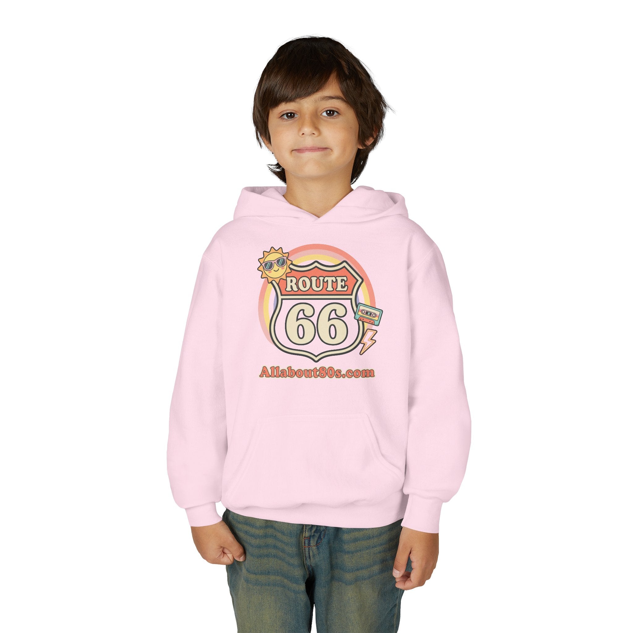 Route 66 Youth Hoodie — Retro Road Trip Graphic Sweatshirt