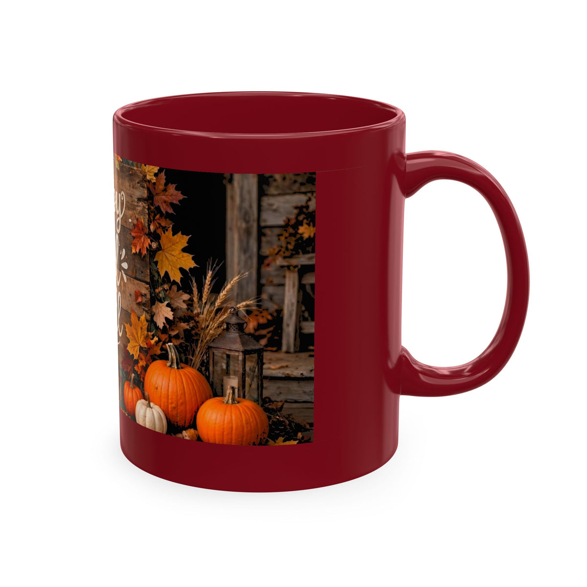 Happy Fall Y'all Ceramic Mug — Autumn Pumpkin Porch Coffee Cup