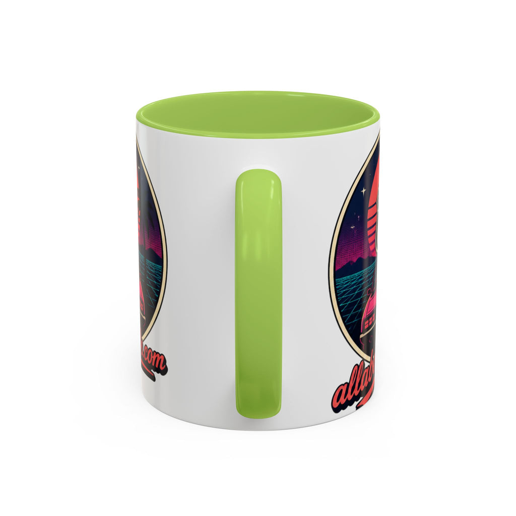 Route 66 Retro 80s Accent Coffee Mug — 'allabout80s' Vintage Sunset Design (11/15oz)