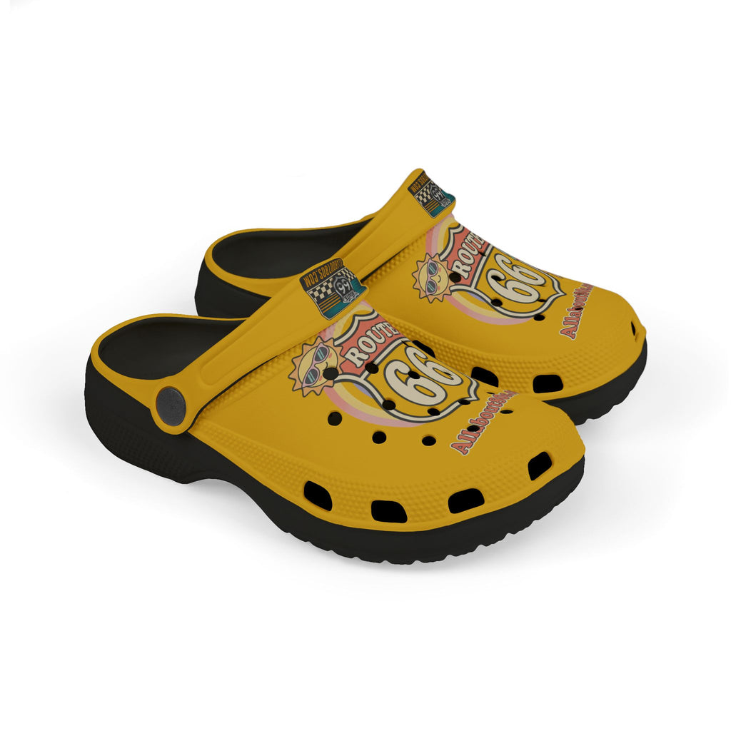 Kids White EVA Foam Clogs with Colorful Badge Graphic