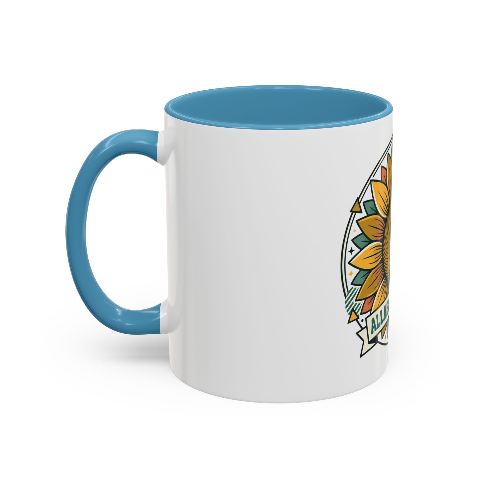 Sunflower Logo Coffee Mug — AllAbout80s.com Accent Ceramic Mug (11/15oz)