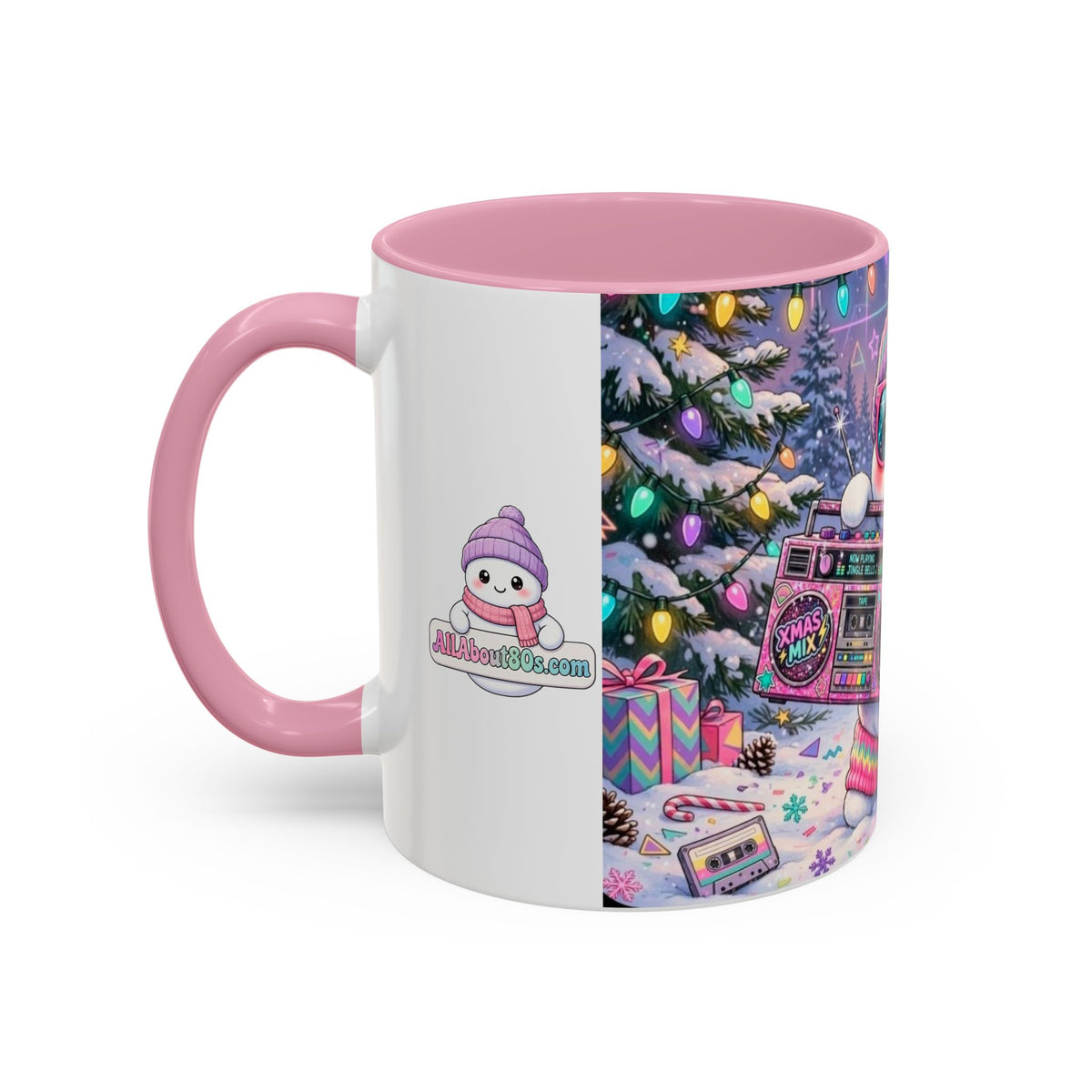 Cool Snowman with Boombox Christmas Mug