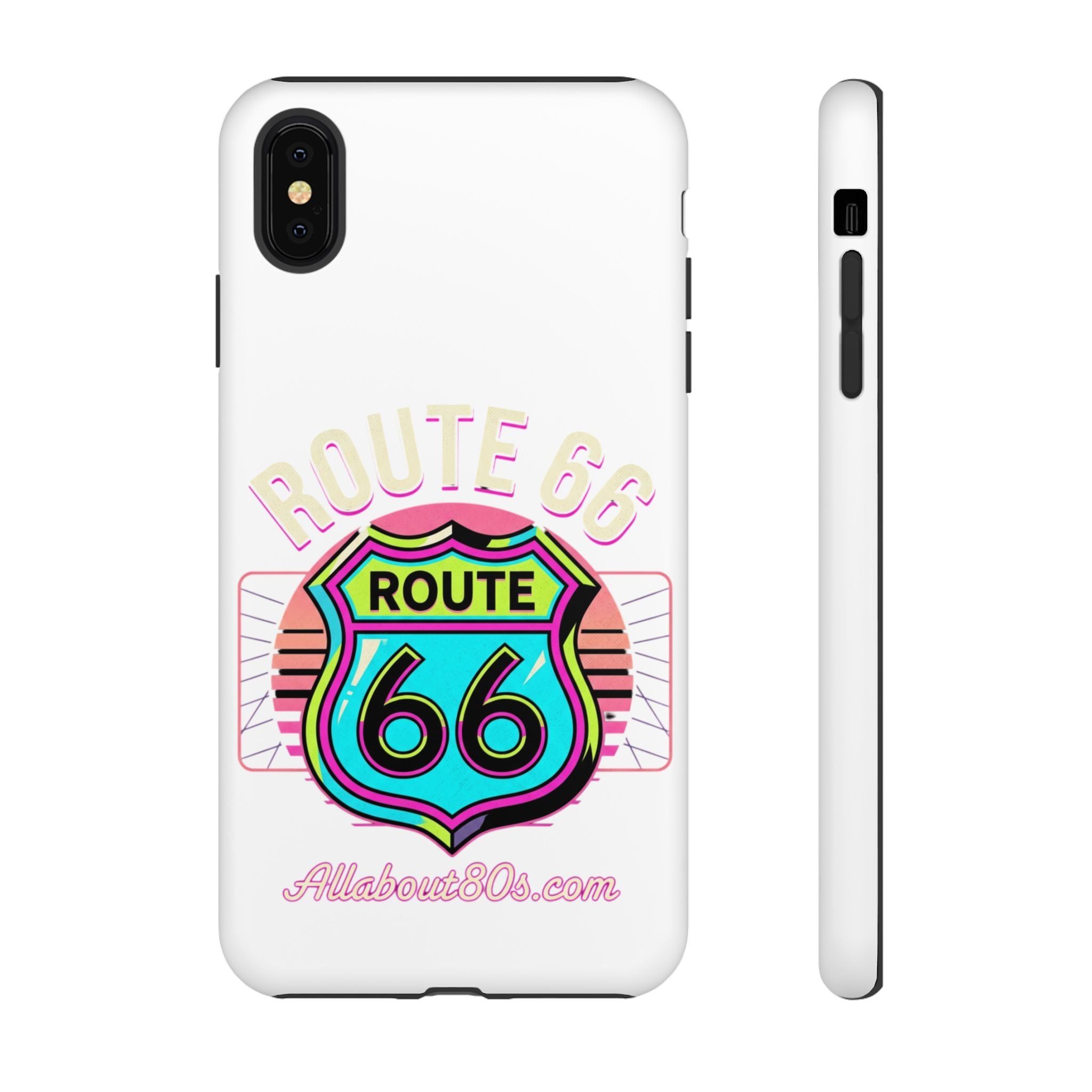 Route 66 Neon Phone Case — Retro Road Trip iPhone Cover
