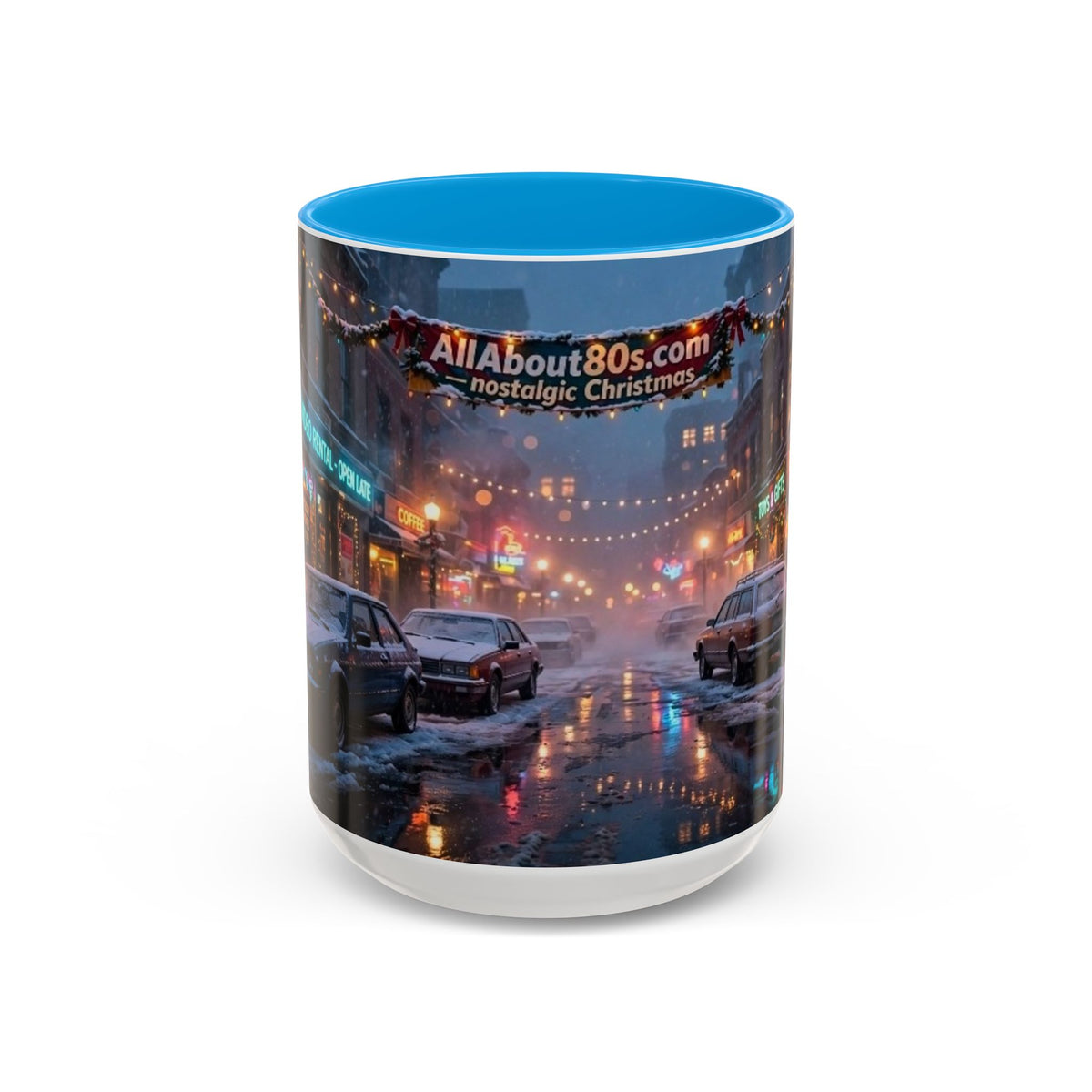 Nostalgic 1980s Christmas Street Mug (11oz & 15oz)