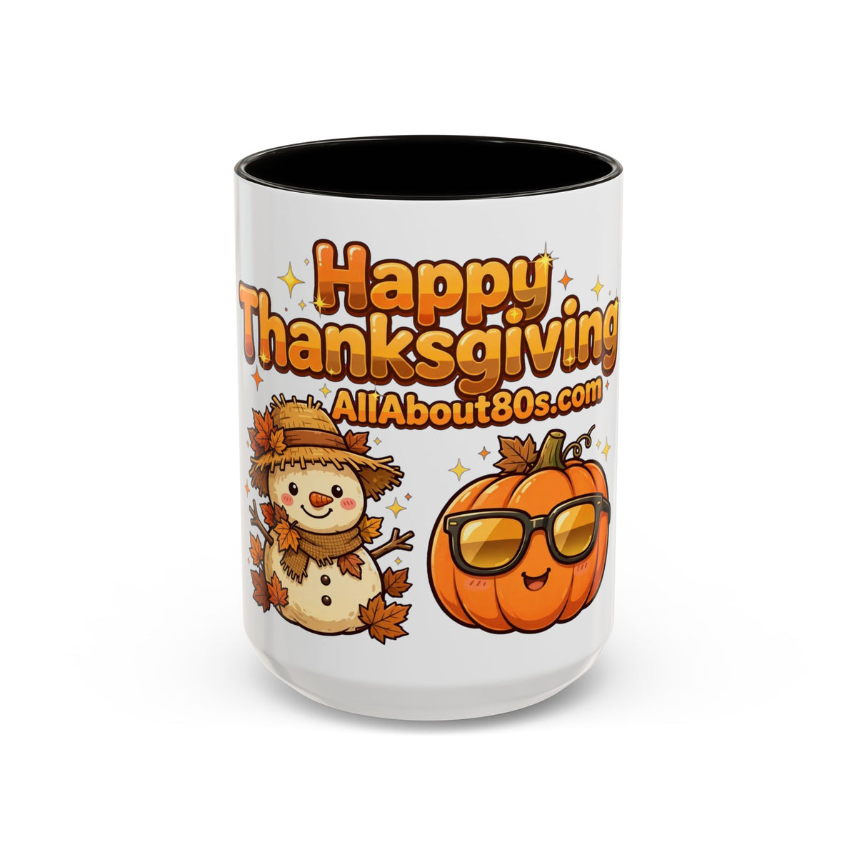 Happy Thanksgiving Pumpkin & Scarecrow Mug – Festive Fall Coffee Cup (11oz, 15oz)