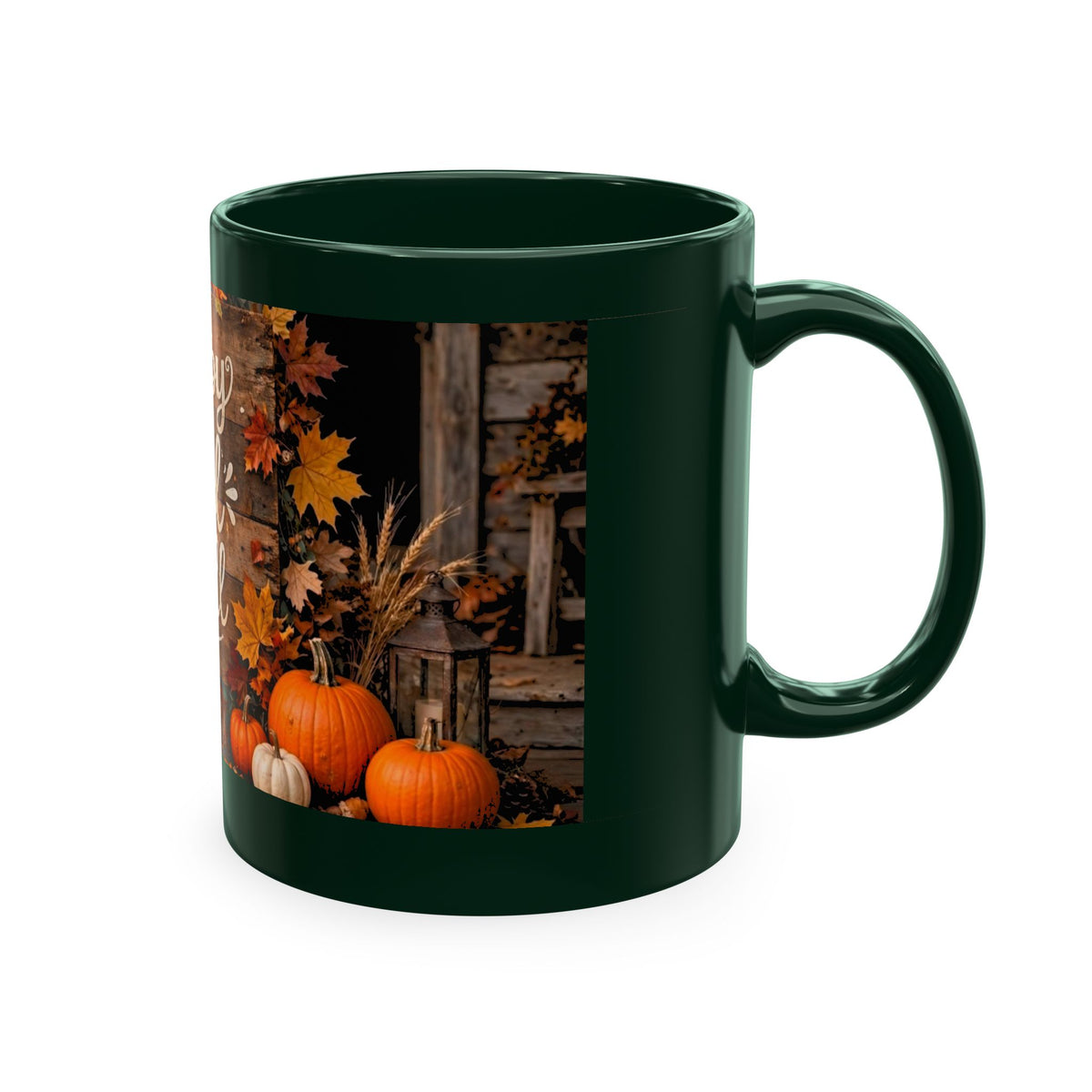Happy Fall Y'all Ceramic Mug — Autumn Pumpkin Porch Coffee Cup
