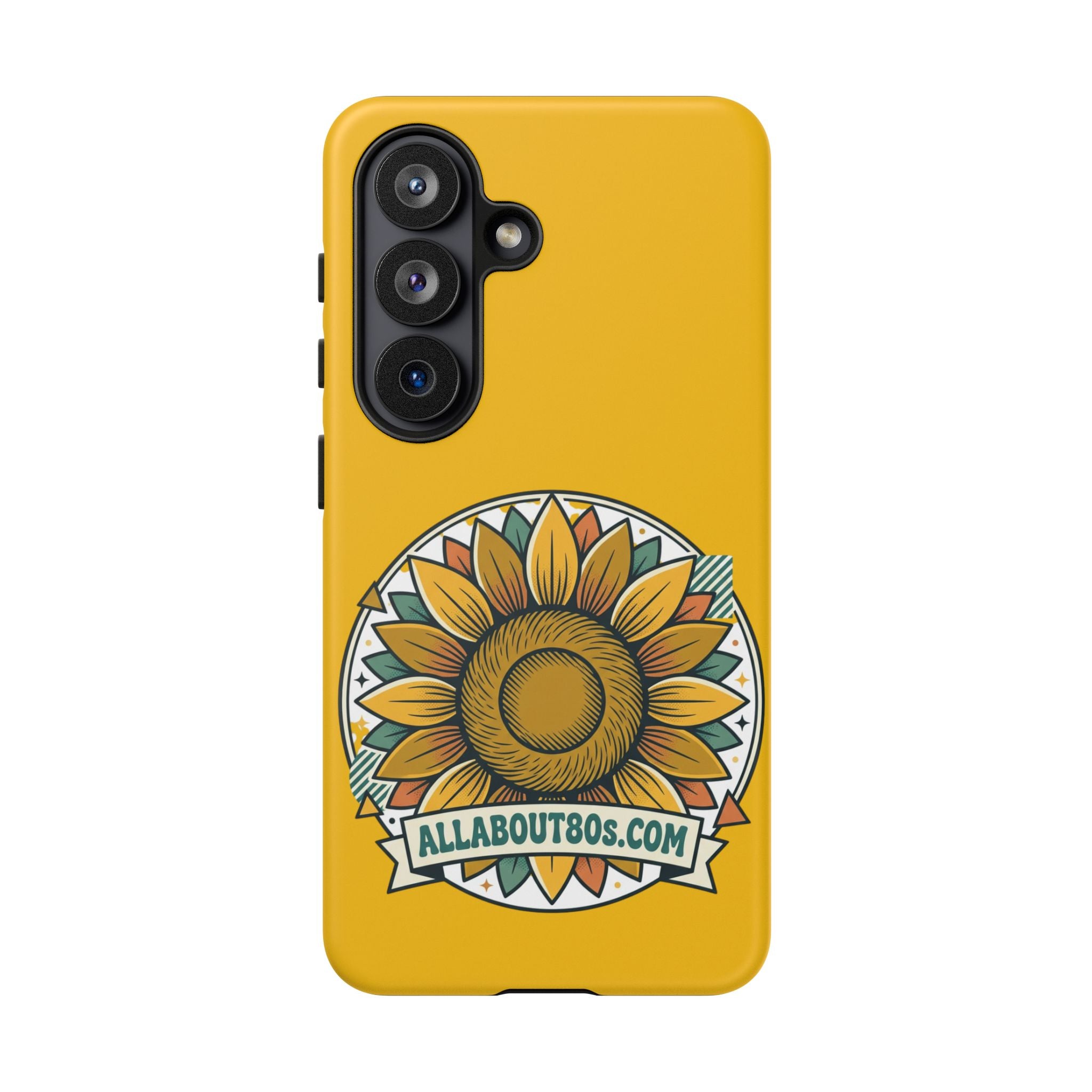 Sunflower Logo Phone Case — AllAbout80s.com Yellow Protective Cover