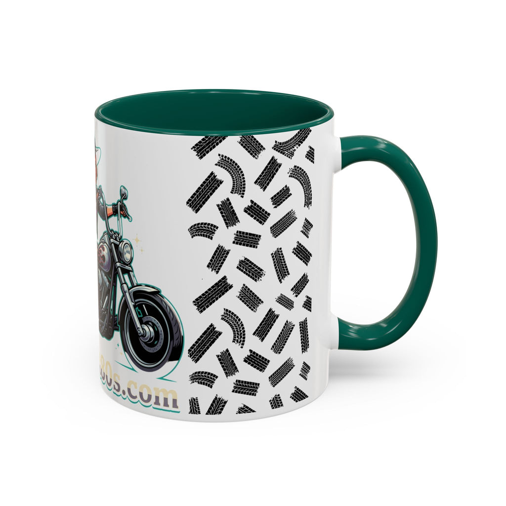 Witch Motorcycle Mug — Red-Haired Biker Witch Ceramic Coffee Cup