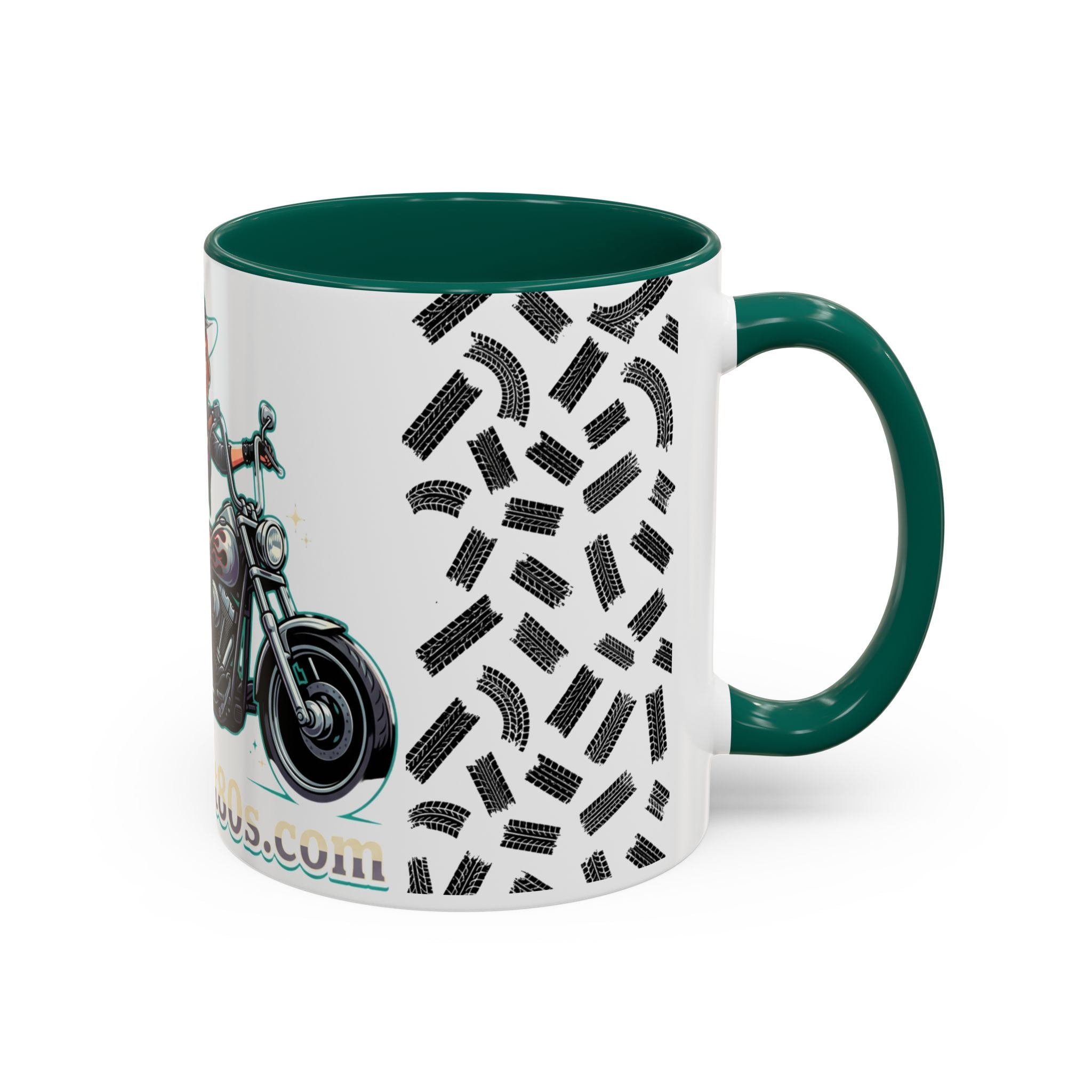 Witch Motorcycle Mug — Red-Haired Biker Witch Ceramic Coffee Cup