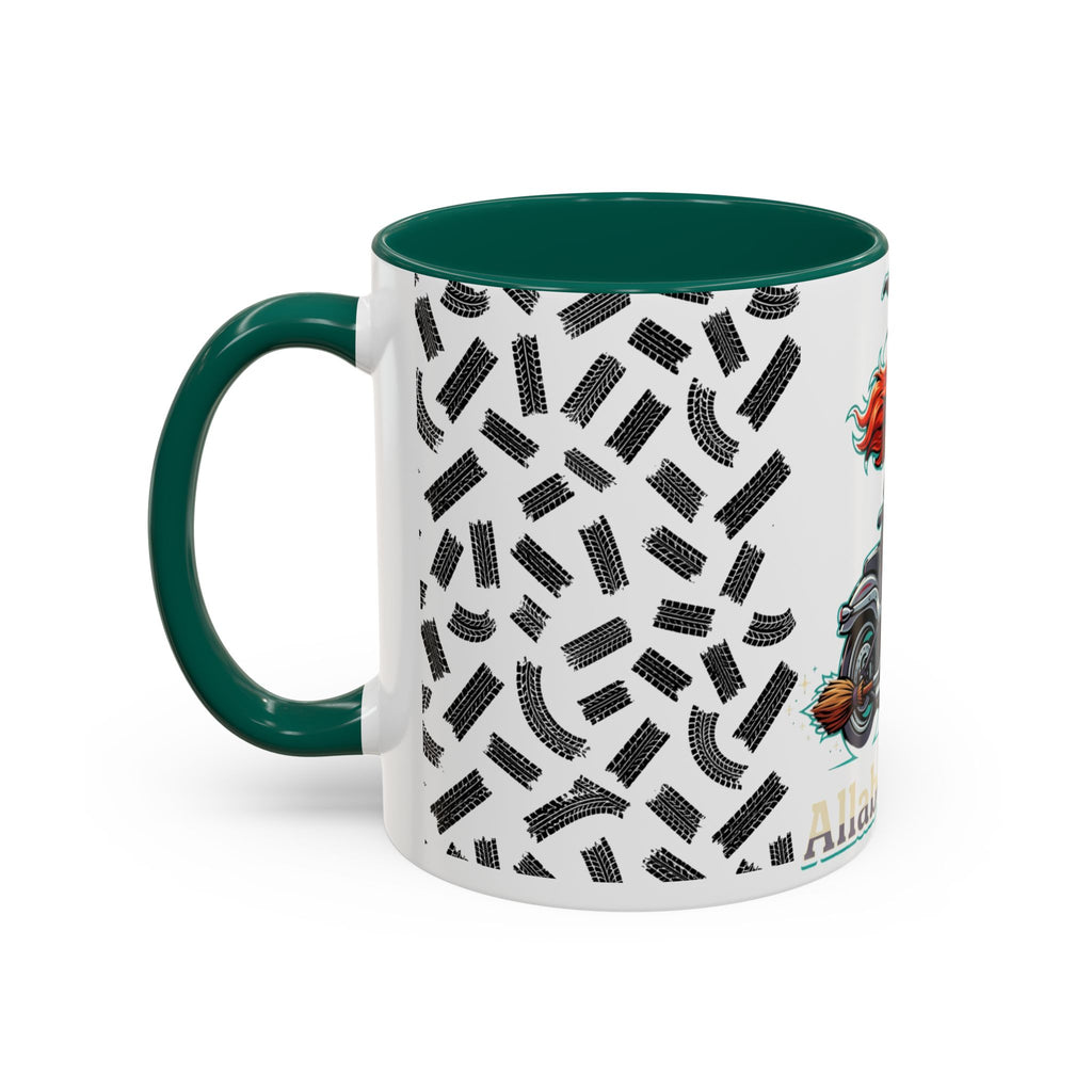 Witch Motorcycle Mug — Red-Haired Biker Witch Ceramic Coffee Cup