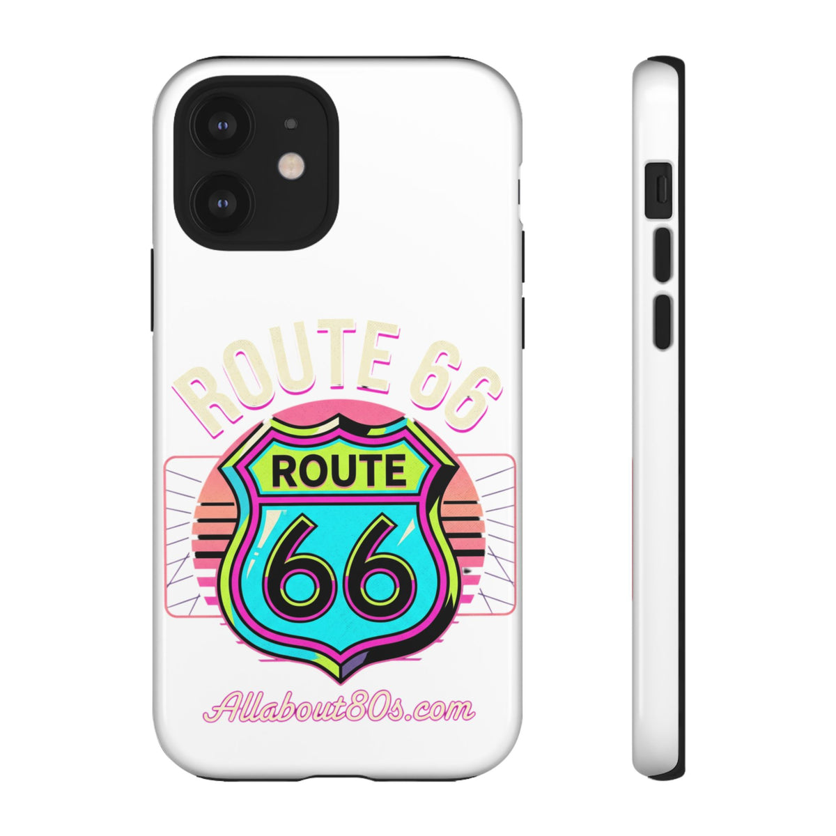 Route 66 Neon Phone Case — Retro Road Trip iPhone Cover
