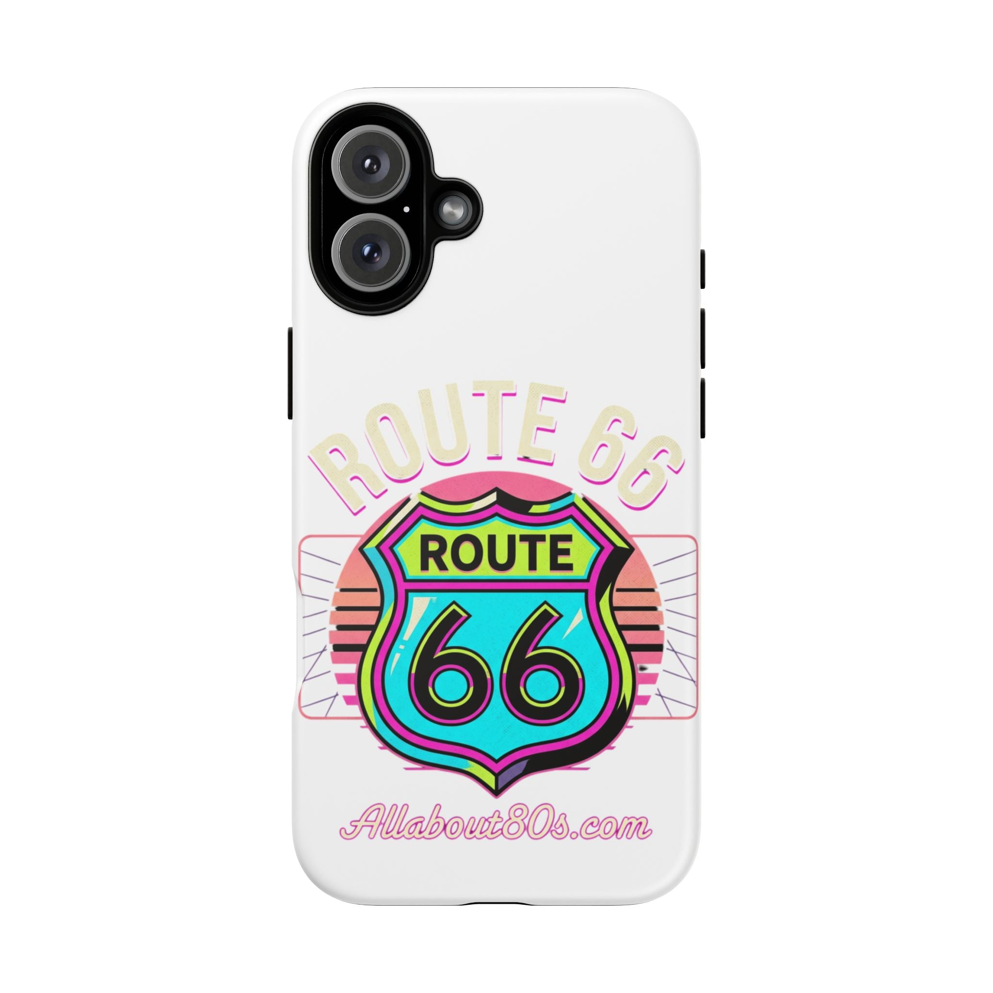 Route 66 Neon Phone Case — Retro Road Trip iPhone Cover