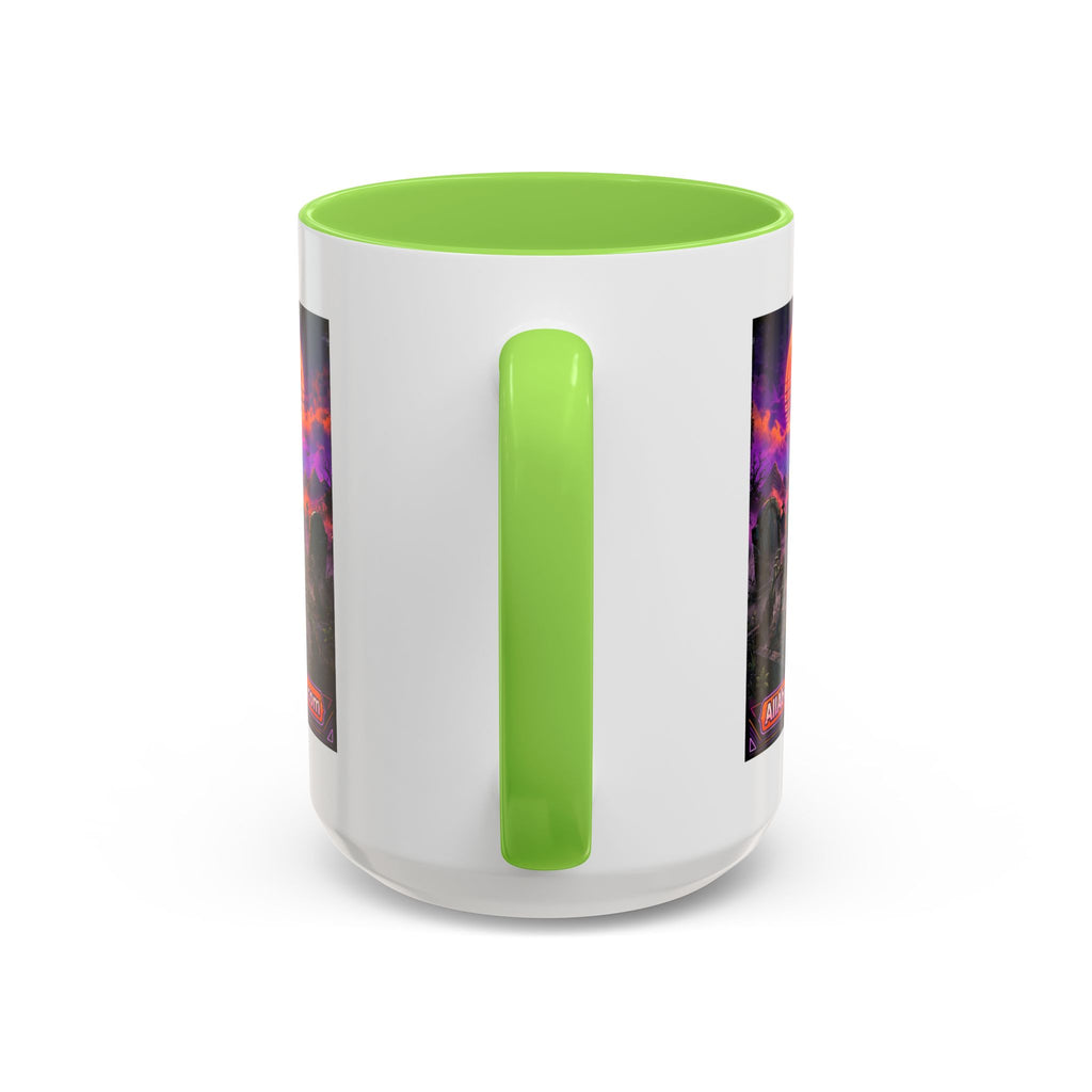 80s Retro Graveyard Sunset Mug — Vaporwave Neon Coffins Coffee Cup (11oz/15oz)