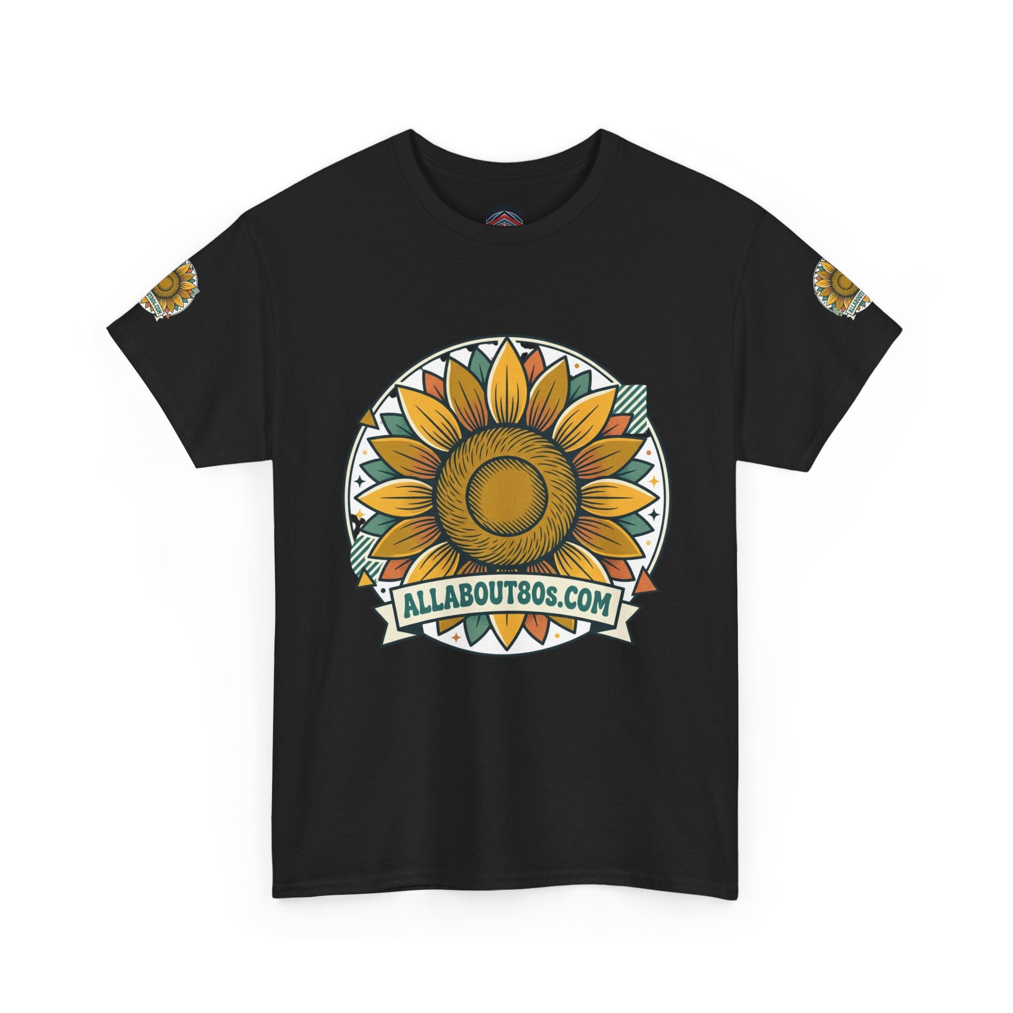 Sunflower Logo T-Shirt — AllAbout80s.com Vintage Floral Tee