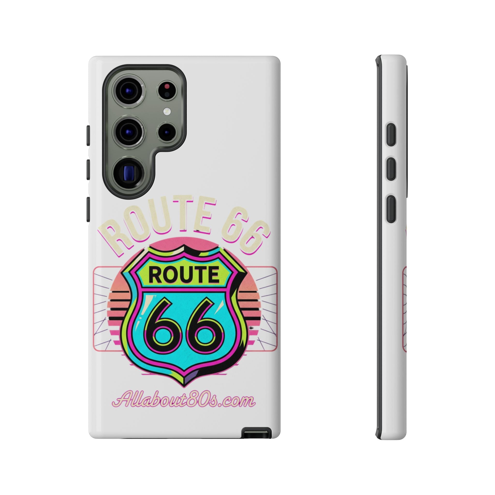 Route 66 Neon Phone Case — Retro Road Trip iPhone Cover