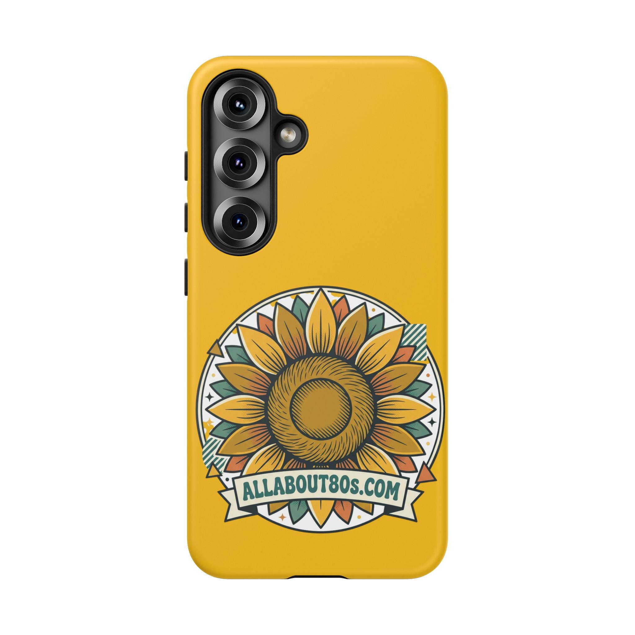 Sunflower Logo Phone Case — AllAbout80s.com Yellow Protective Cover