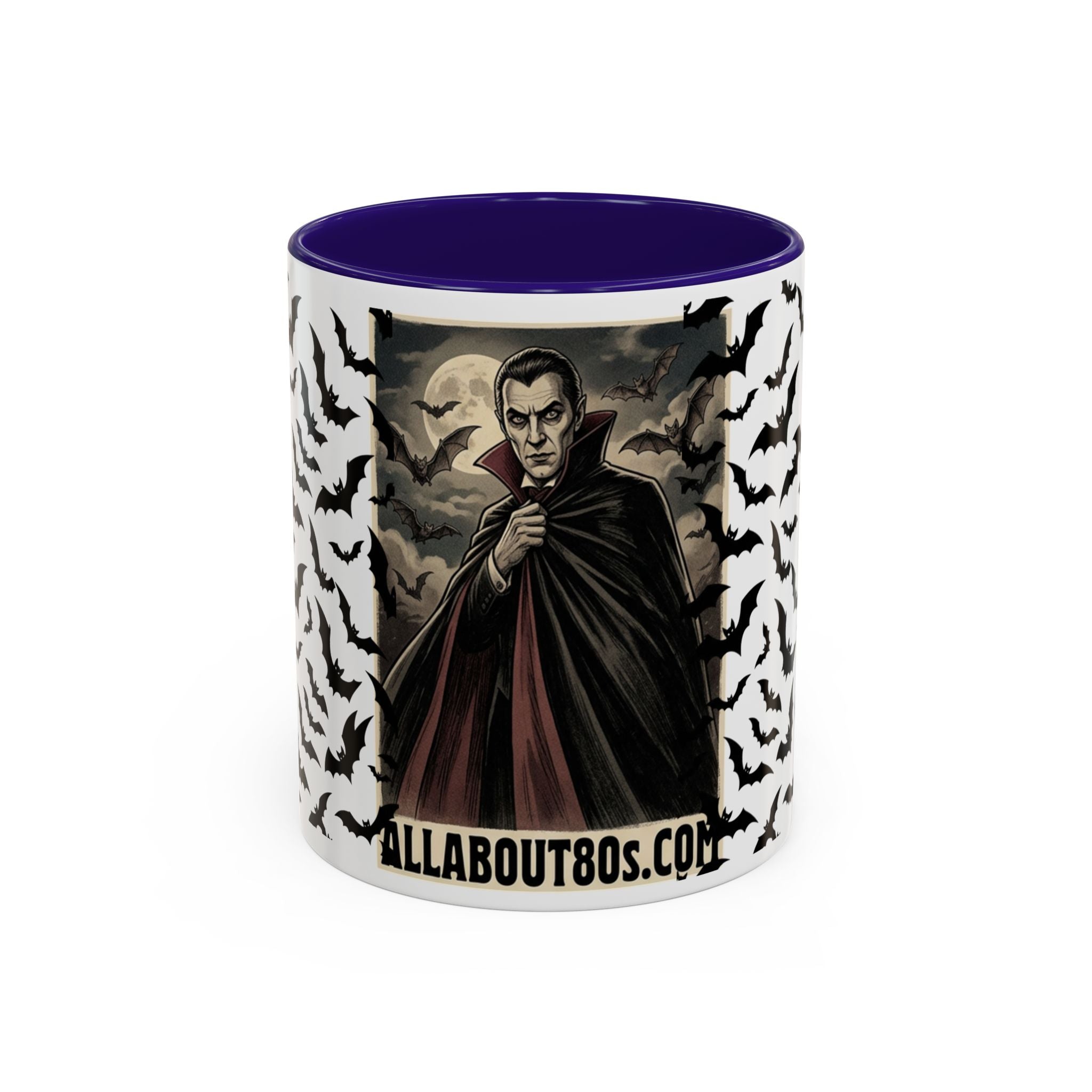Vampire Dracula Bat Pattern Coffee Mug – Gothic Halloween 11oz/15oz