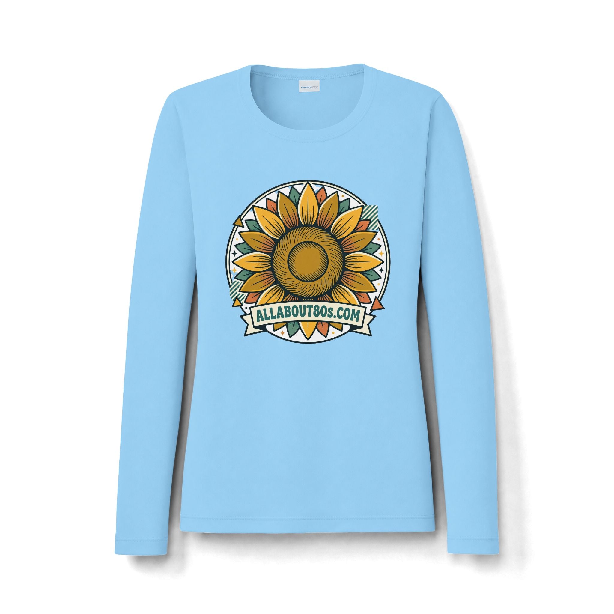 Women's Sunflower Graphic Long Sleeve — "allaboutbos.com" Logo Tee
