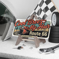 Vanity Plate - "Cool Breeze in My Hair" Route 66 Retro Motorcycle License Plate