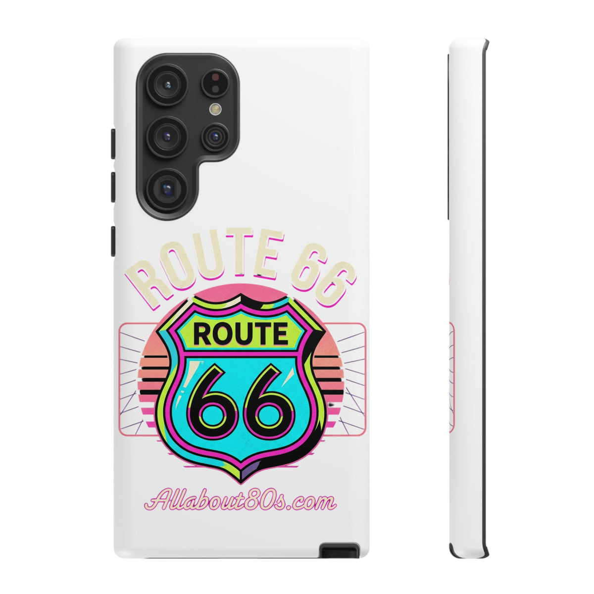 Route 66 Neon Phone Case — Retro Road Trip iPhone Cover