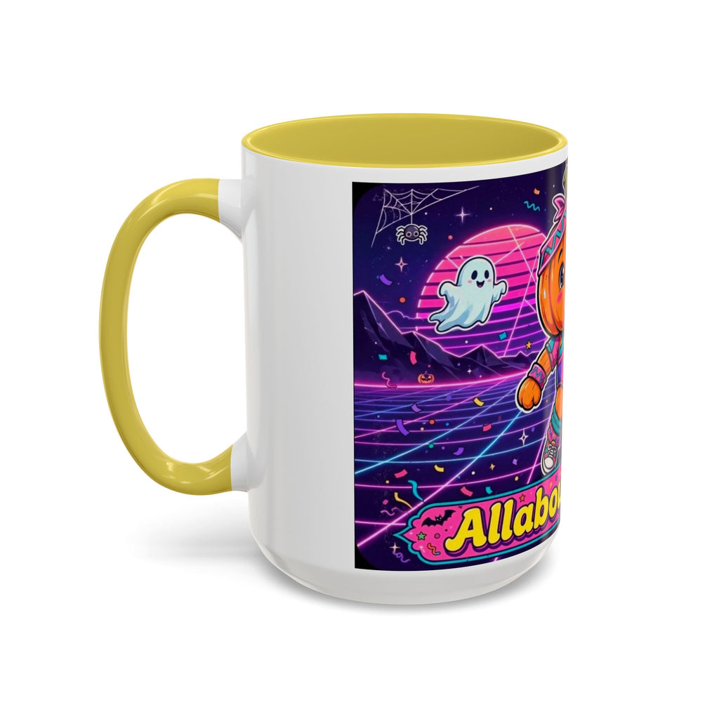 80s Retro Pumpkin Mug – Cute Neon Halloween Coffee Cup (11oz/15oz)