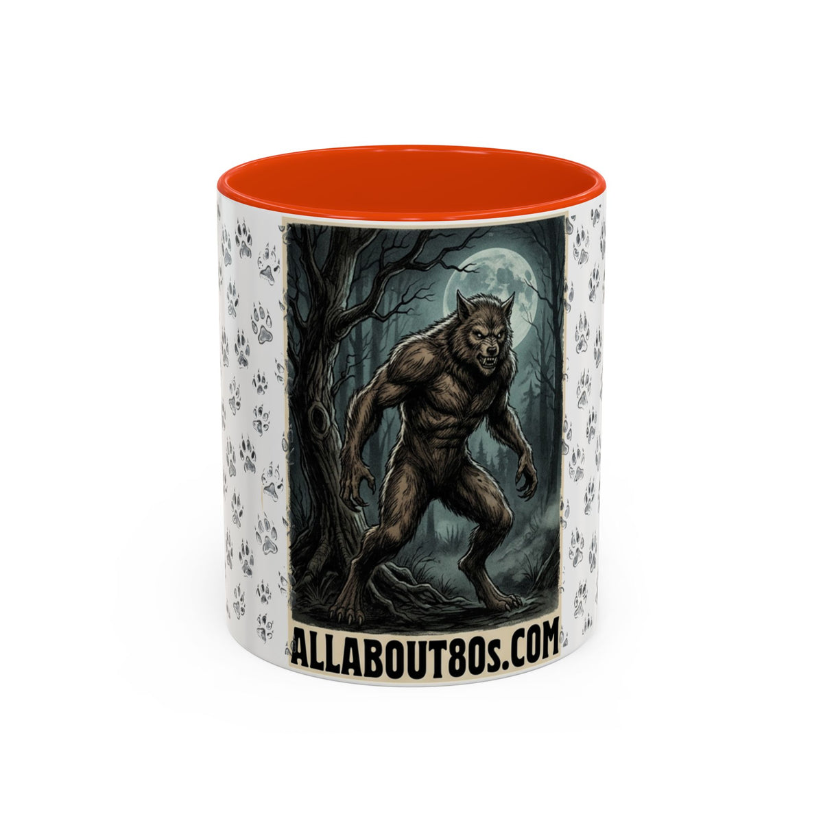 Werewolf Pawprint Mug — Gothic Moonlit Monster Coffee Cup (11oz & 15oz)