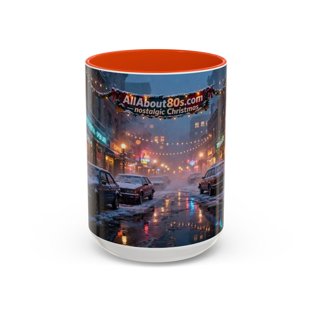 Nostalgic 1980s Christmas Street Mug (11oz & 15oz)