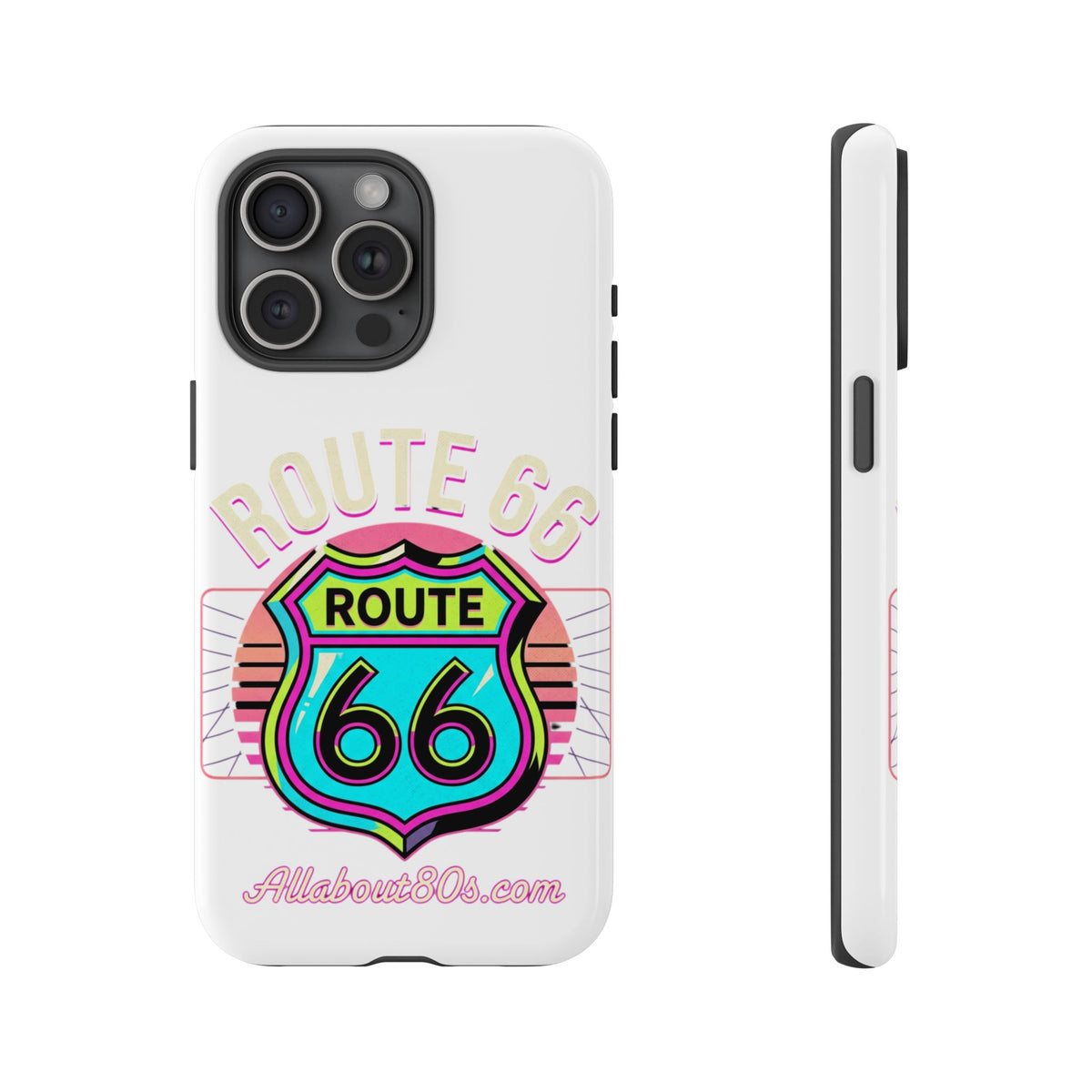 Route 66 Neon Phone Case — Retro Road Trip iPhone Cover