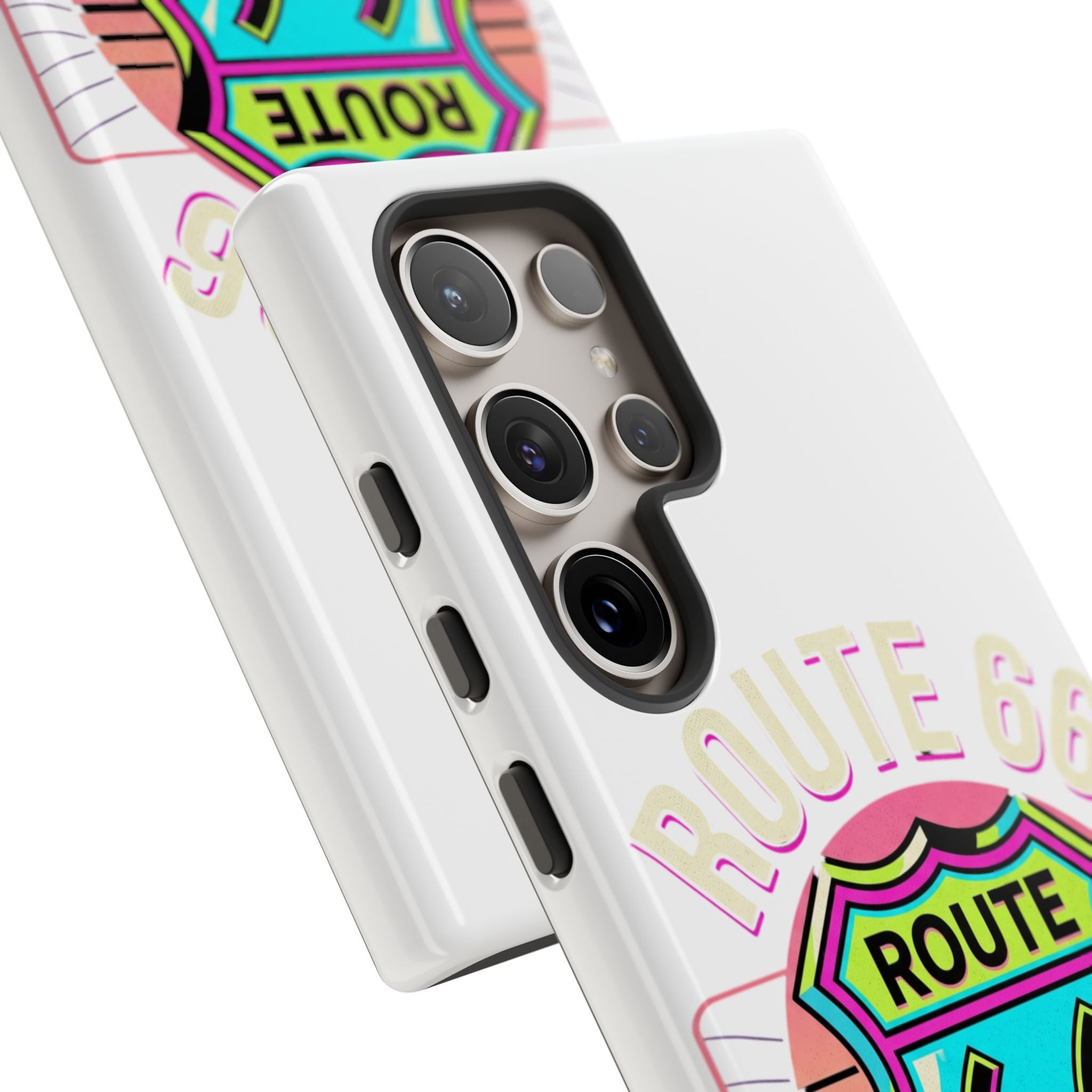 Route 66 Neon Phone Case — Retro Road Trip iPhone Cover
